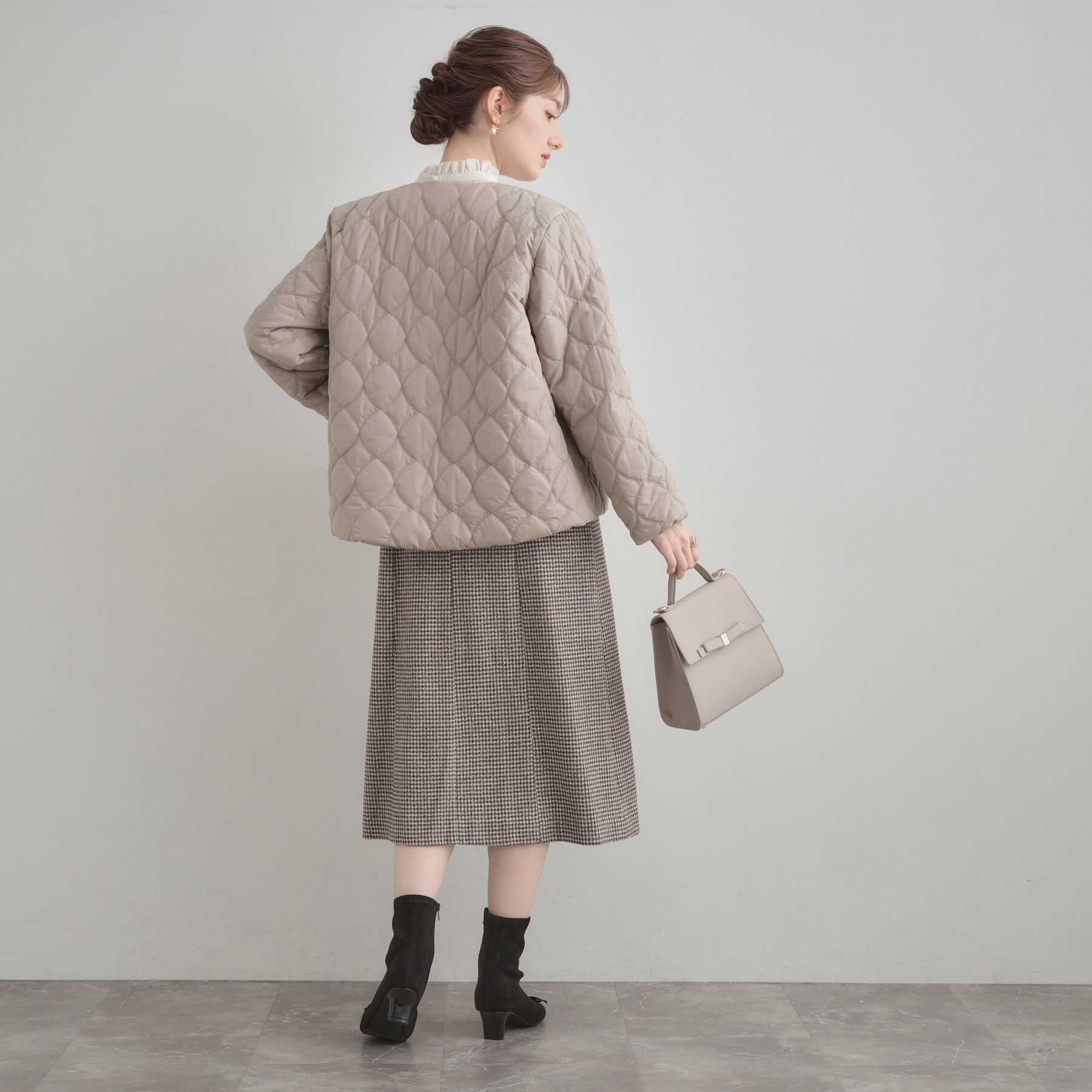 Couture broach「【撥水・大人可愛い】リボンキルティングジャケット」|ブルゾン・スタジャン|