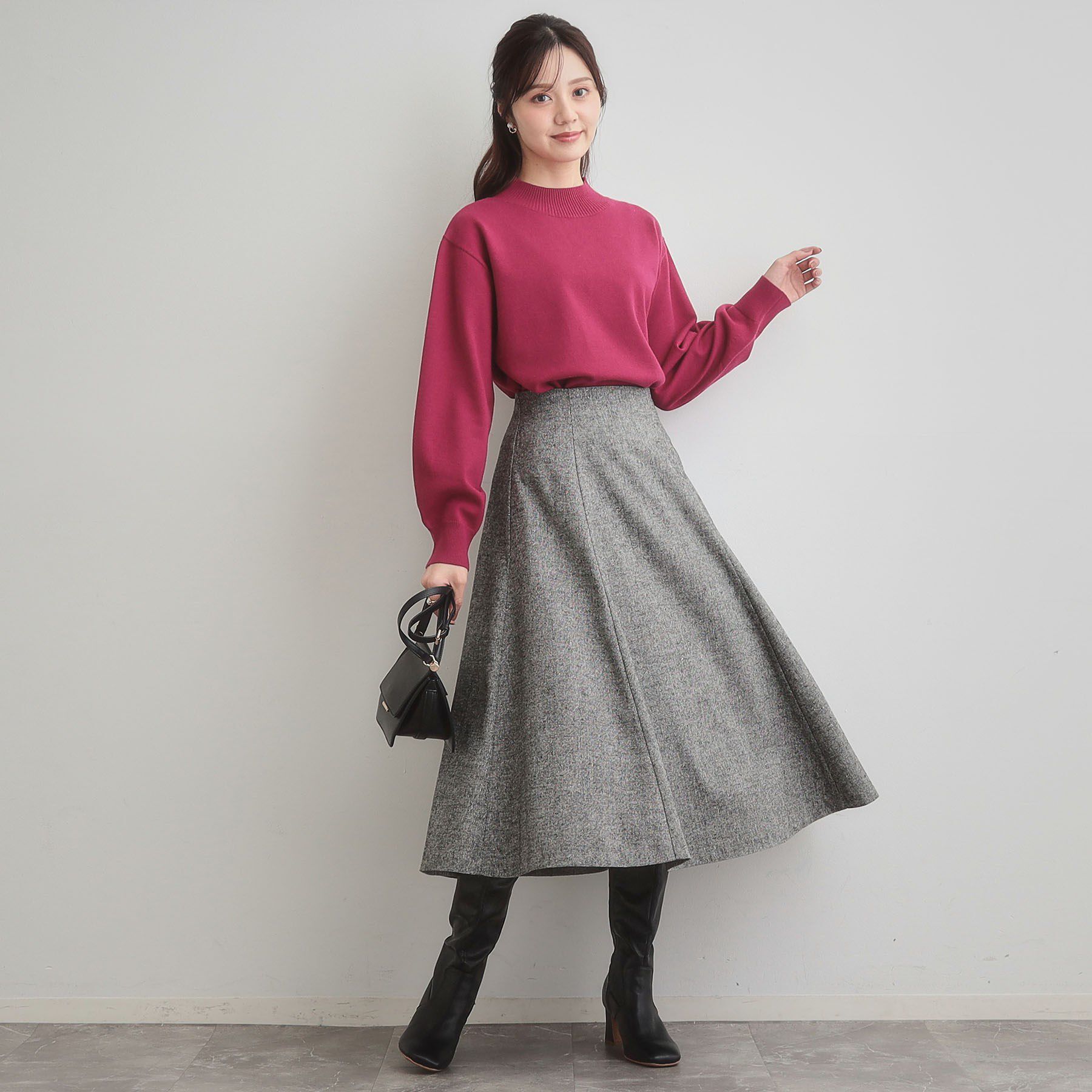 Couture broach「【後ろ姿も着映える・通勤】バックレースアップ微起毛ニット」|ニット・セーター|