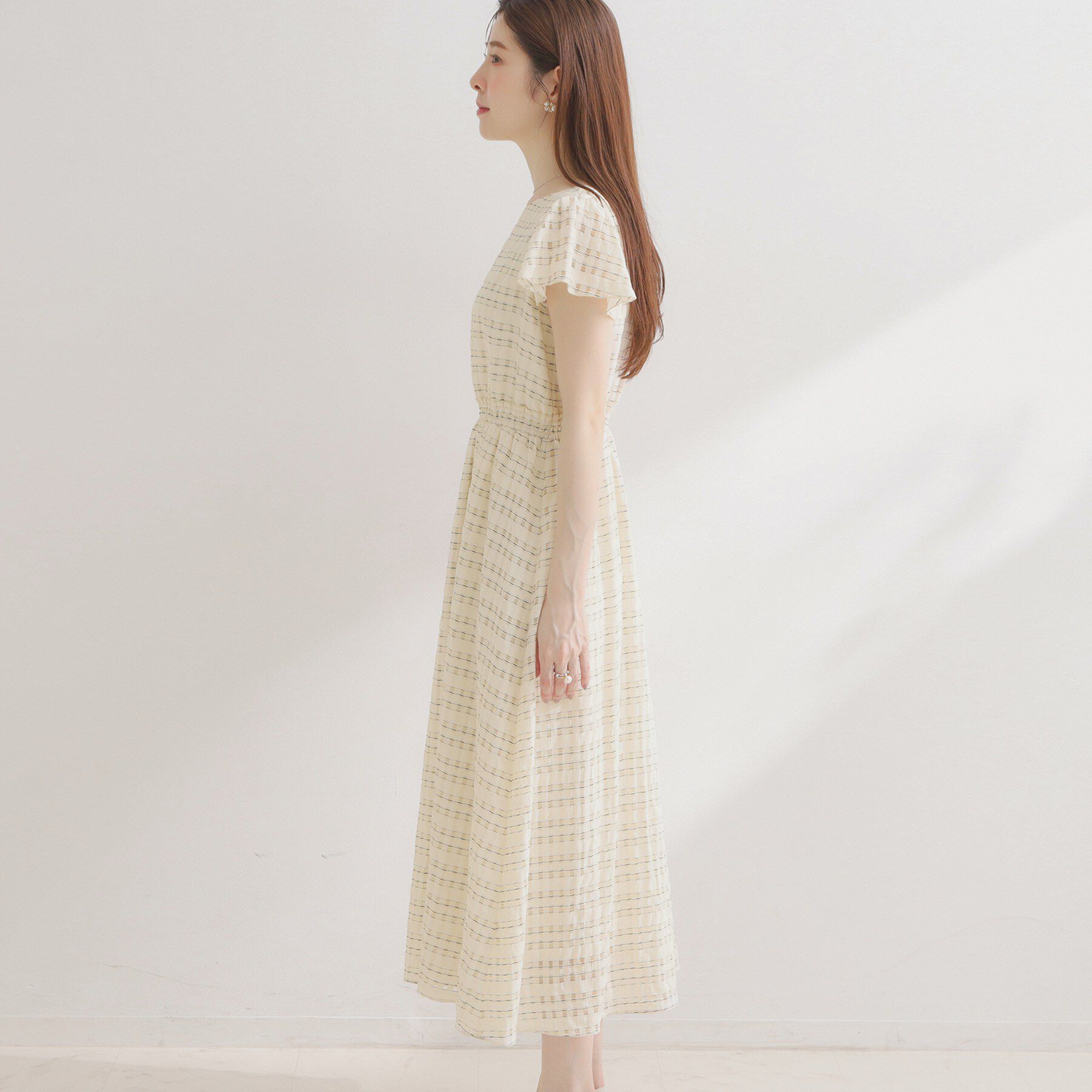 Couture broach「【洗える】シアーチェック ワンピース」|ワンピース|