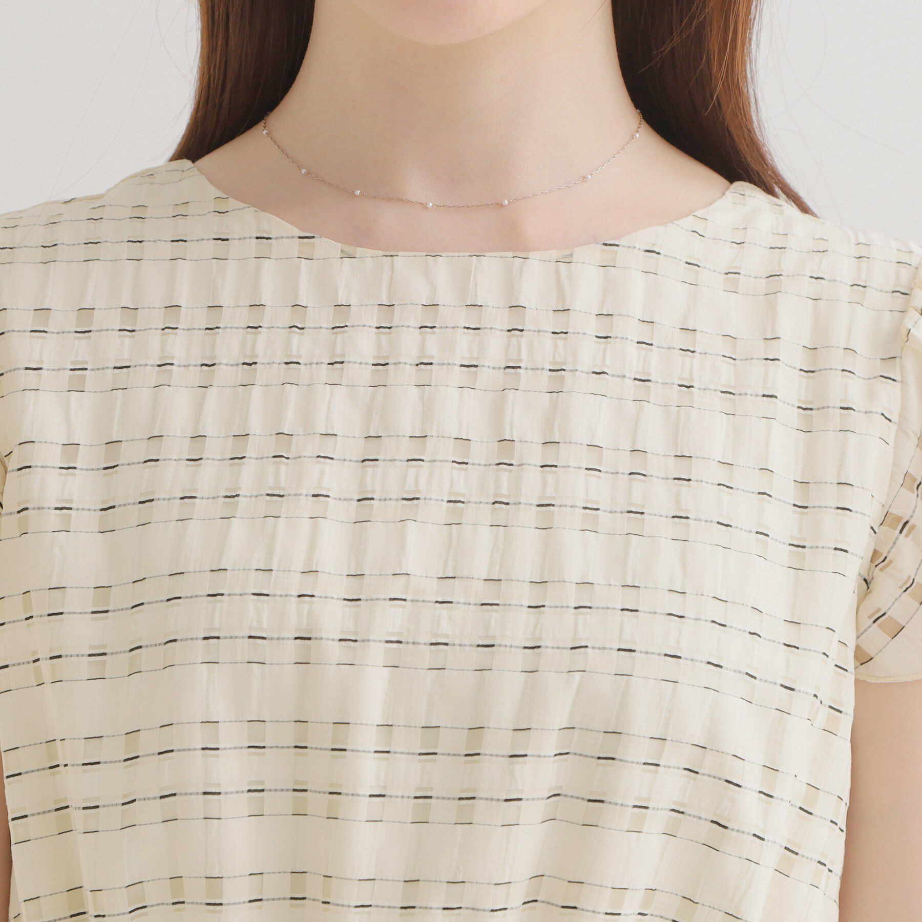 Couture broach「【洗える】シアーチェック ワンピース」|ワンピース|