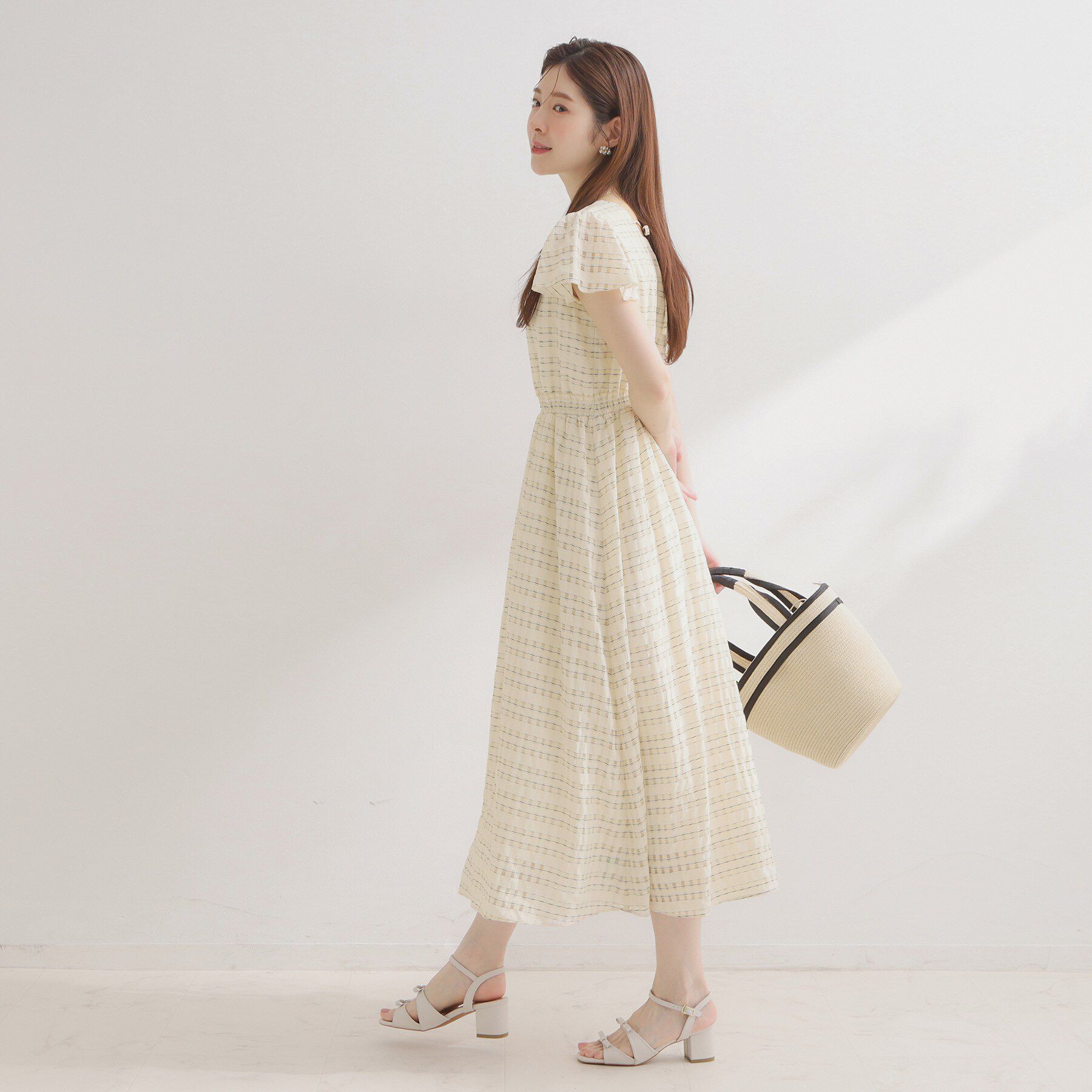 Couture broach「【洗える】シアーチェック ワンピース」|ワンピース|