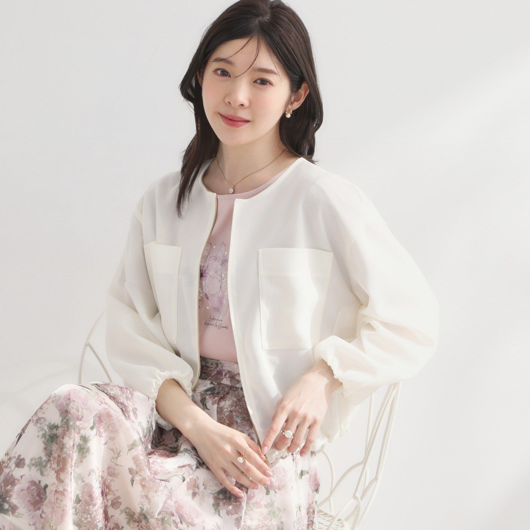 Couture broach「シアーメッシュブルゾン」|ブルゾン・スタジャン|