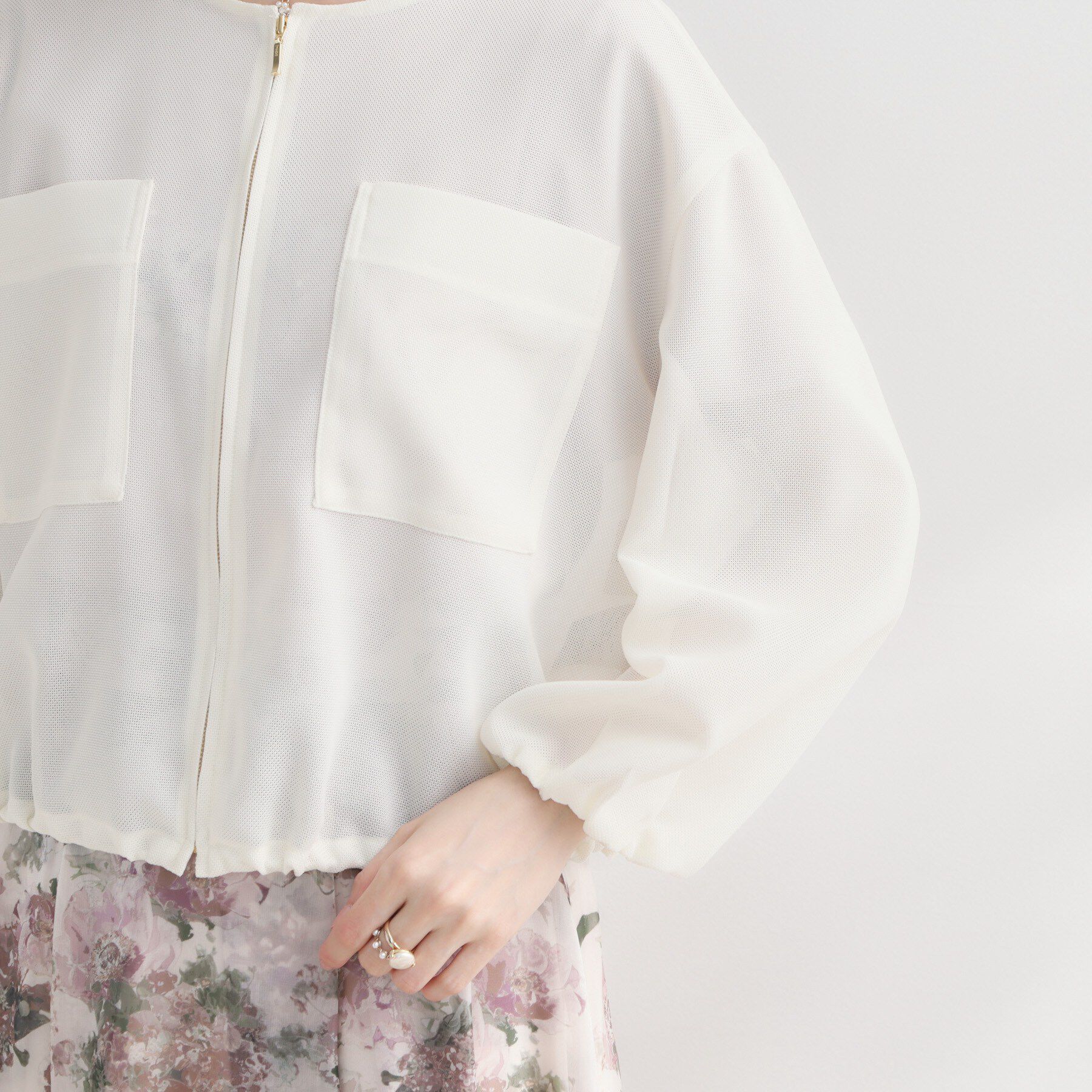 Couture broach「シアーメッシュブルゾン」|ブルゾン・スタジャン|