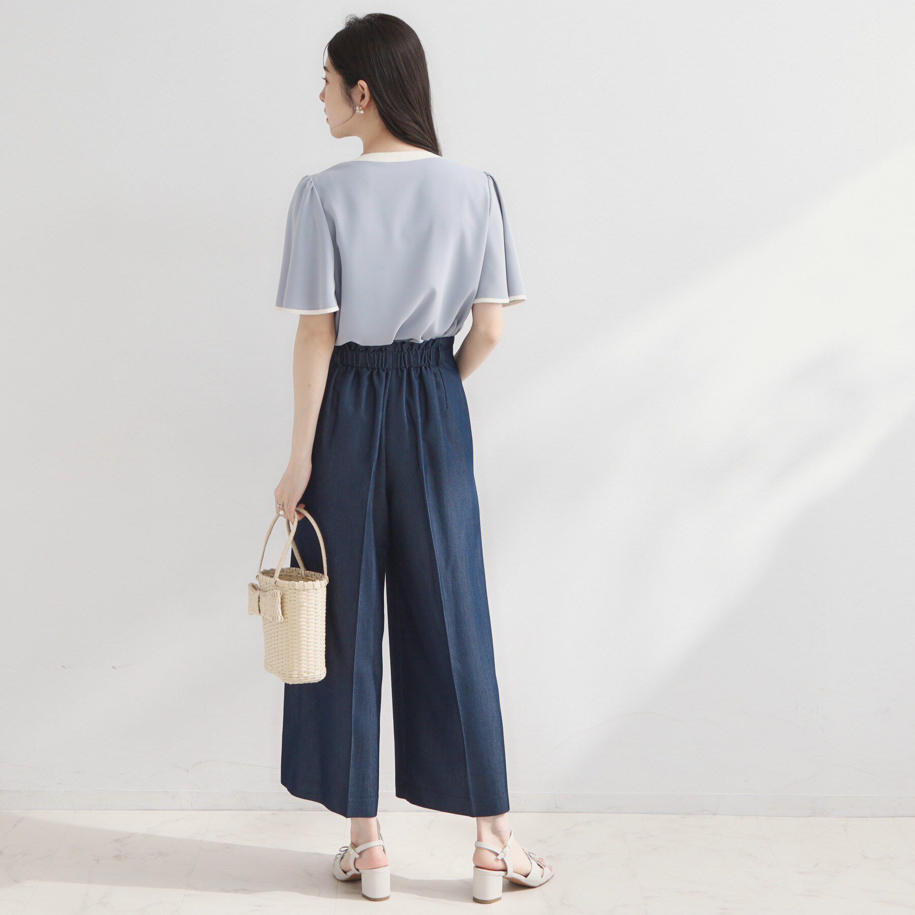 Couture broach「【洗濯機可】配色パイピング ブラウス」|シャツ・ブラウス|