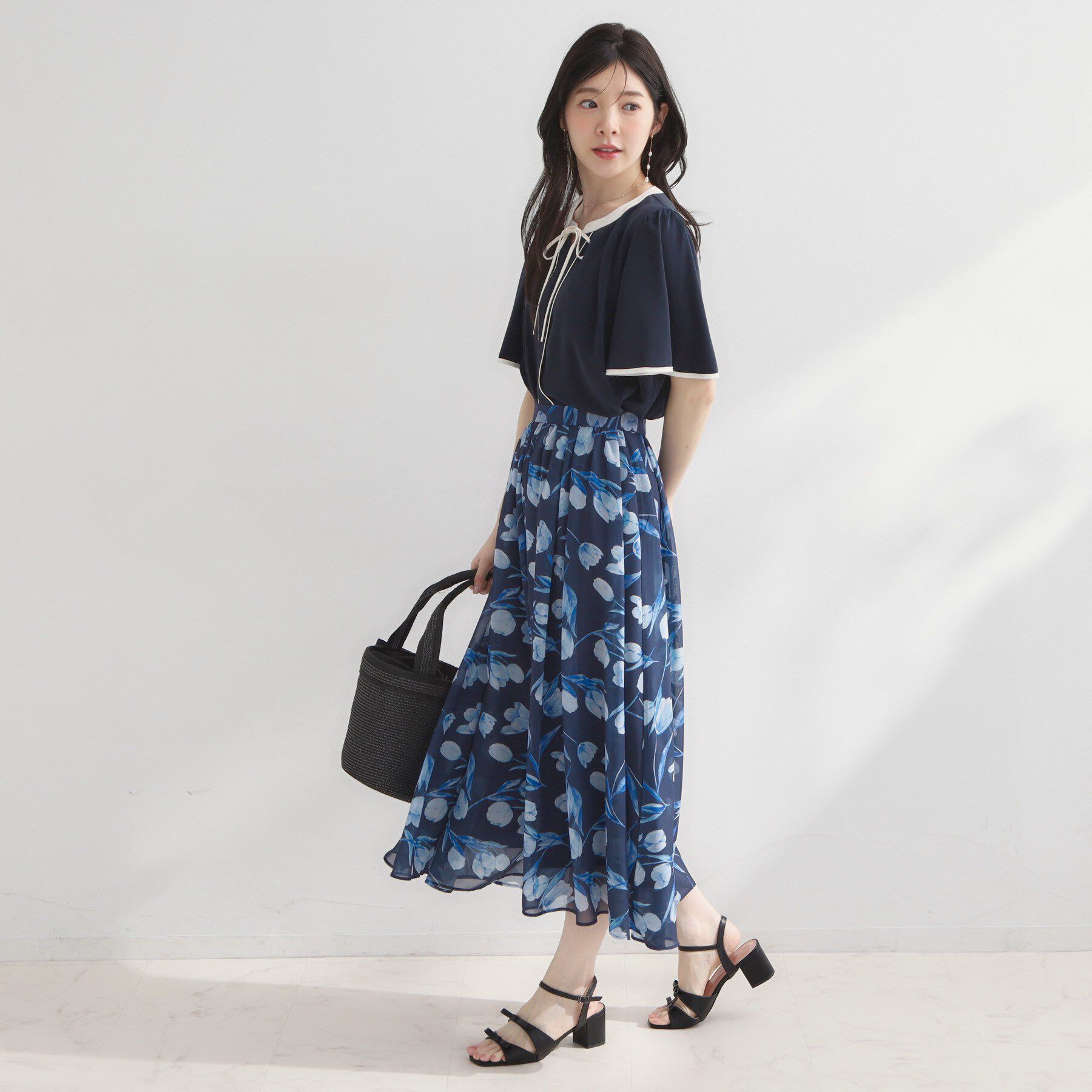 Couture broach「【洗濯機可】配色パイピング ブラウス」|シャツ・ブラウス|