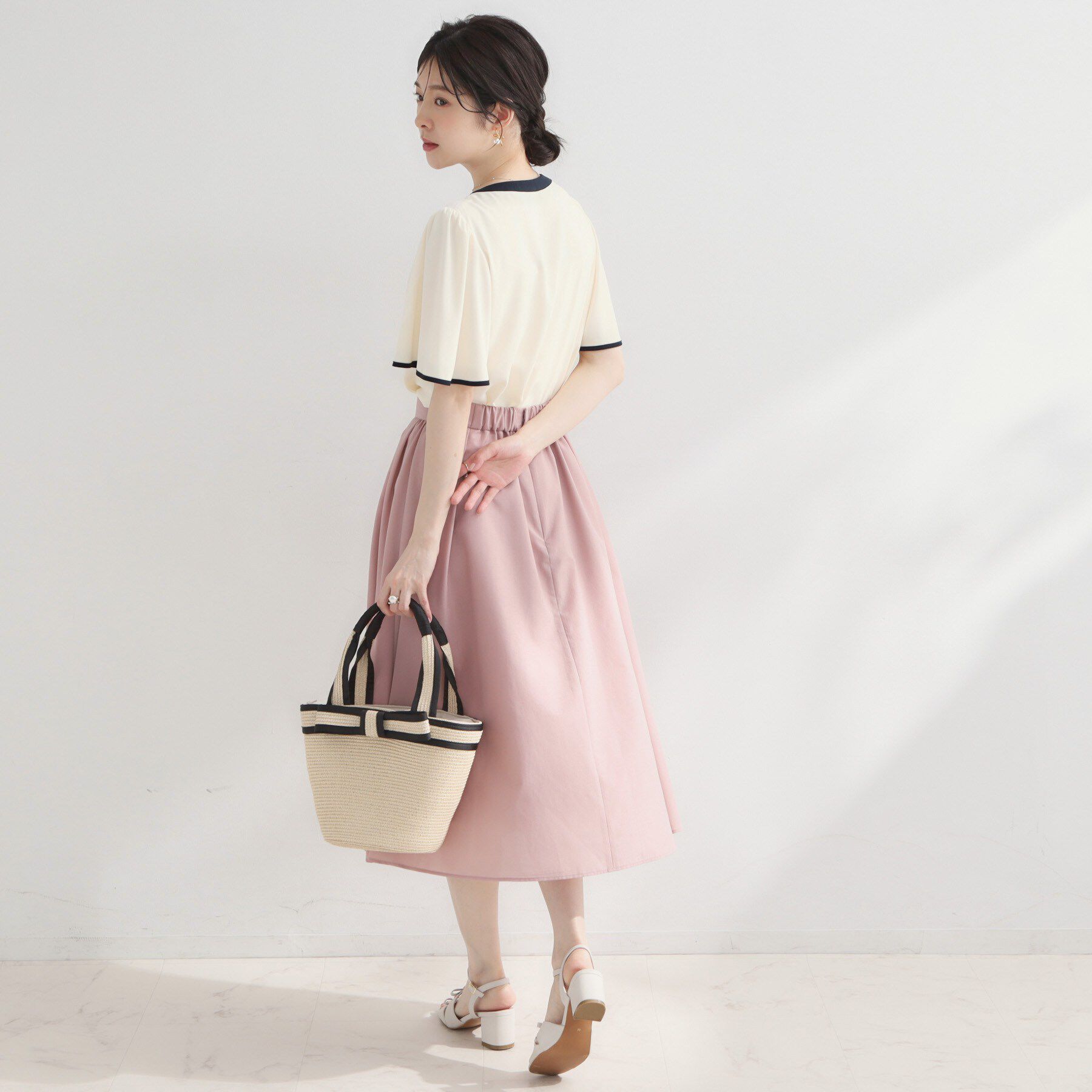 Couture broach「【洗濯機可】配色パイピング ブラウス」|シャツ・ブラウス|