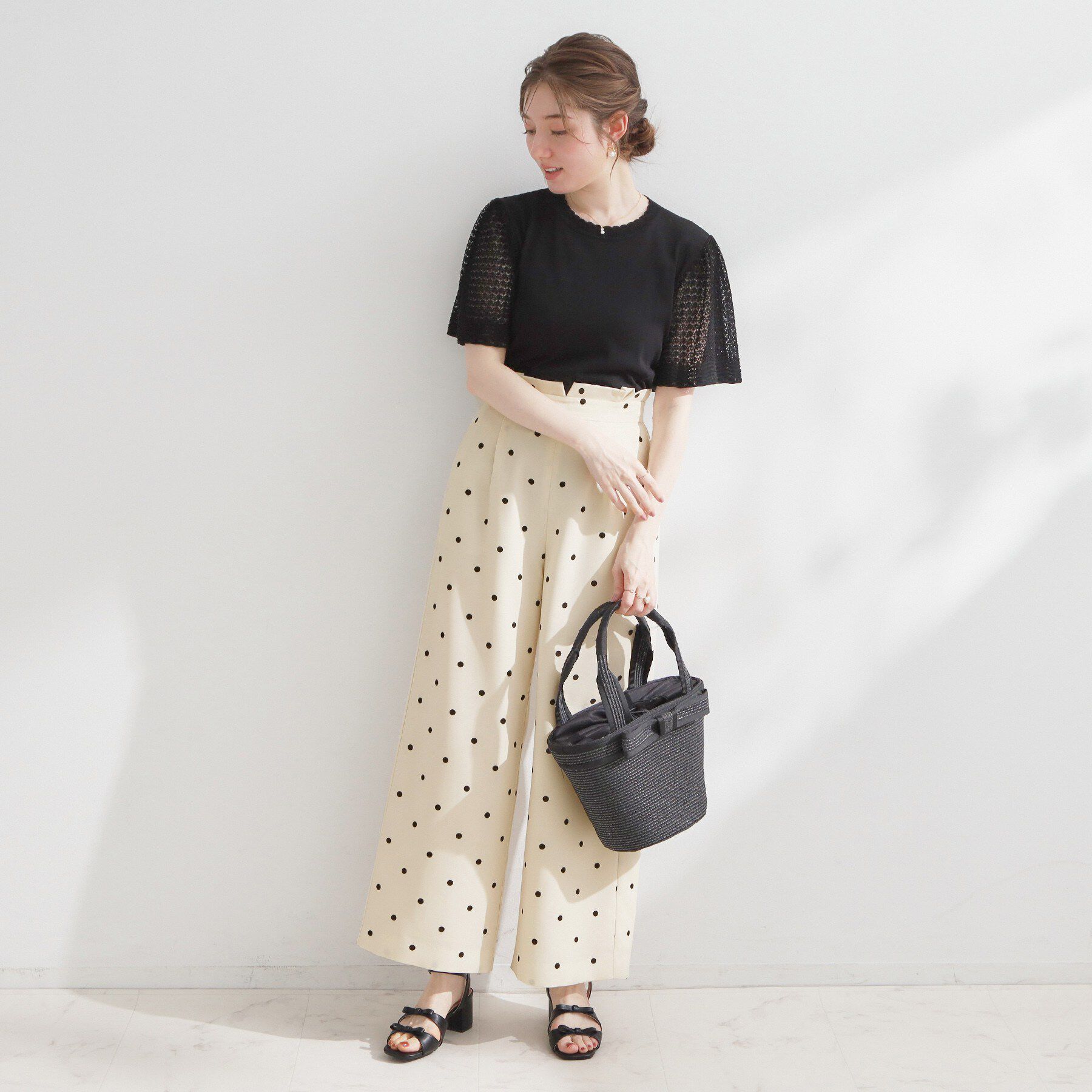 Couture broach「【2WAY・洗える】サスペンダー付き ハイウエストパンツ」|その他|