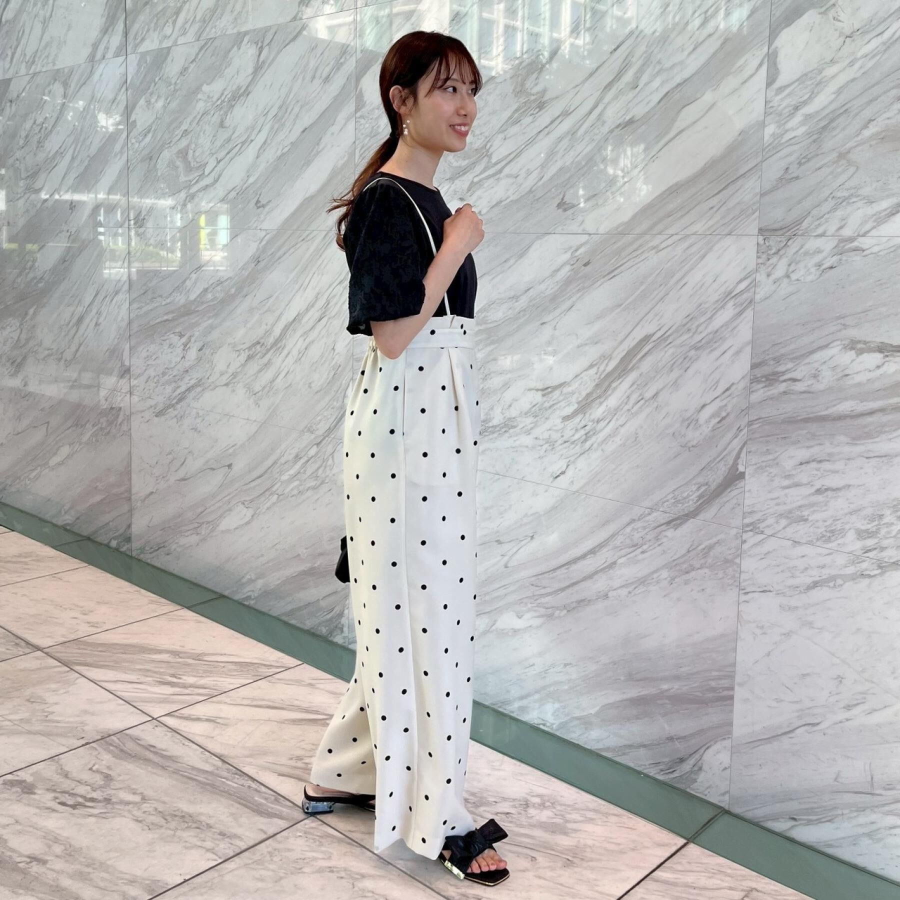 Couture broach「【2WAY・洗える】サスペンダー付き ハイウエストパンツ」|その他|