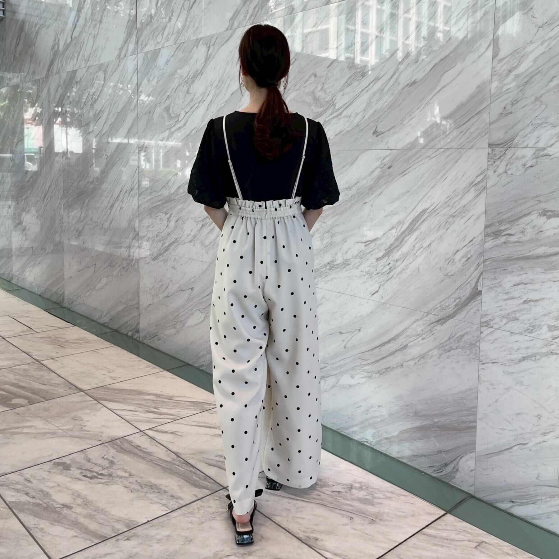 Couture broach「【2WAY・洗える】サスペンダー付き ハイウエストパンツ」|その他|