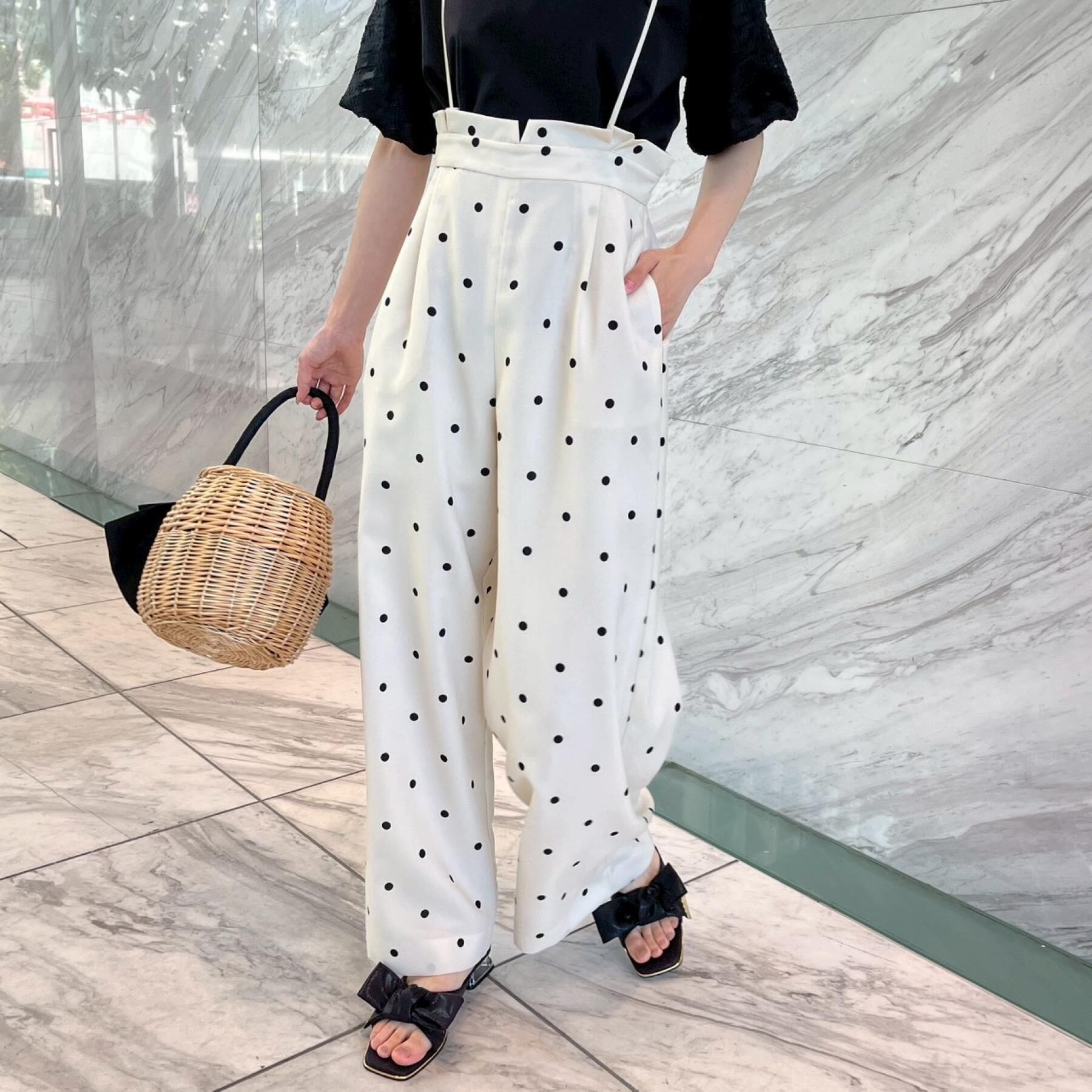 Couture broach「【2WAY・洗える】サスペンダー付き ハイウエストパンツ」|その他|