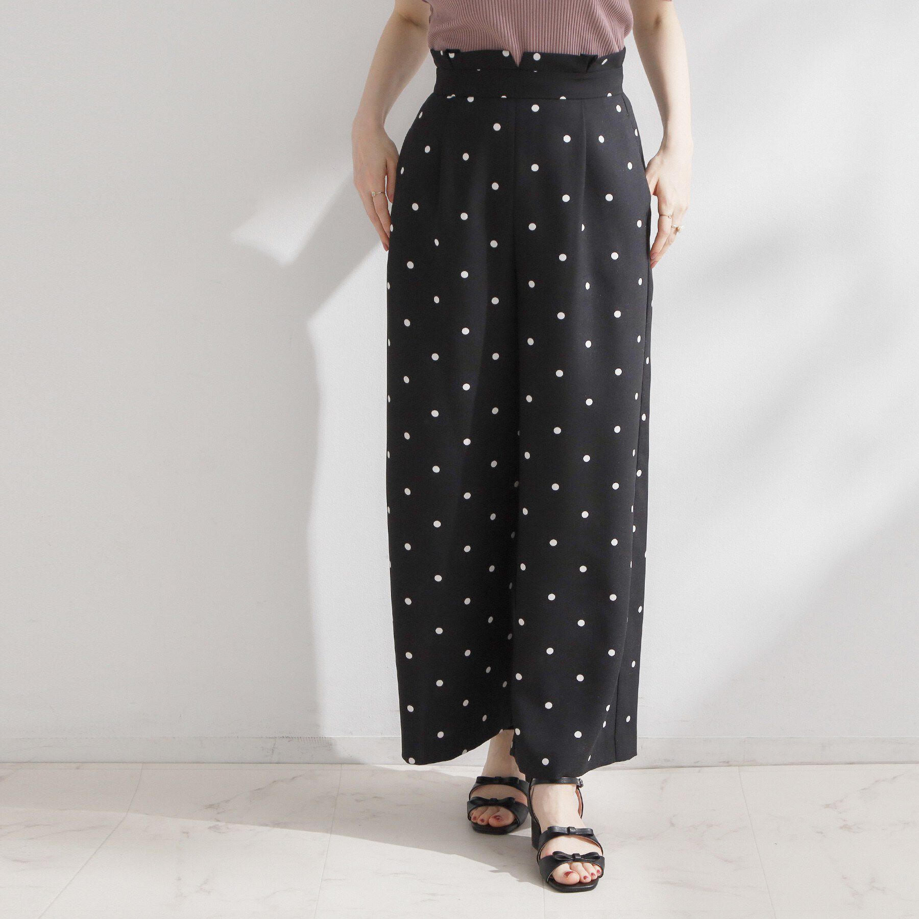 Couture broach「【2WAY・洗える】サスペンダー付き ハイウエストパンツ」|その他|