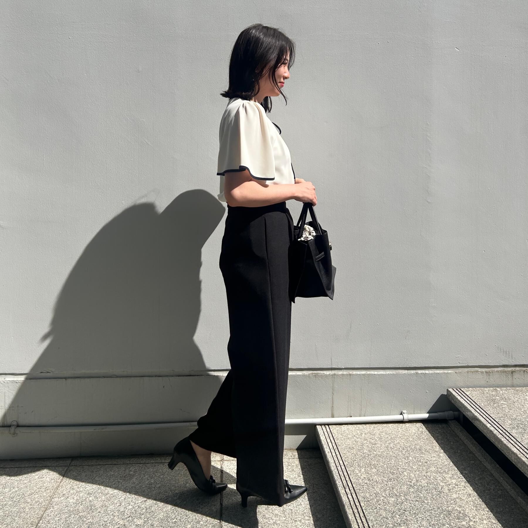 Couture broach「【2WAY・洗える】サスペンダー付き ハイウエストパンツ」|その他|