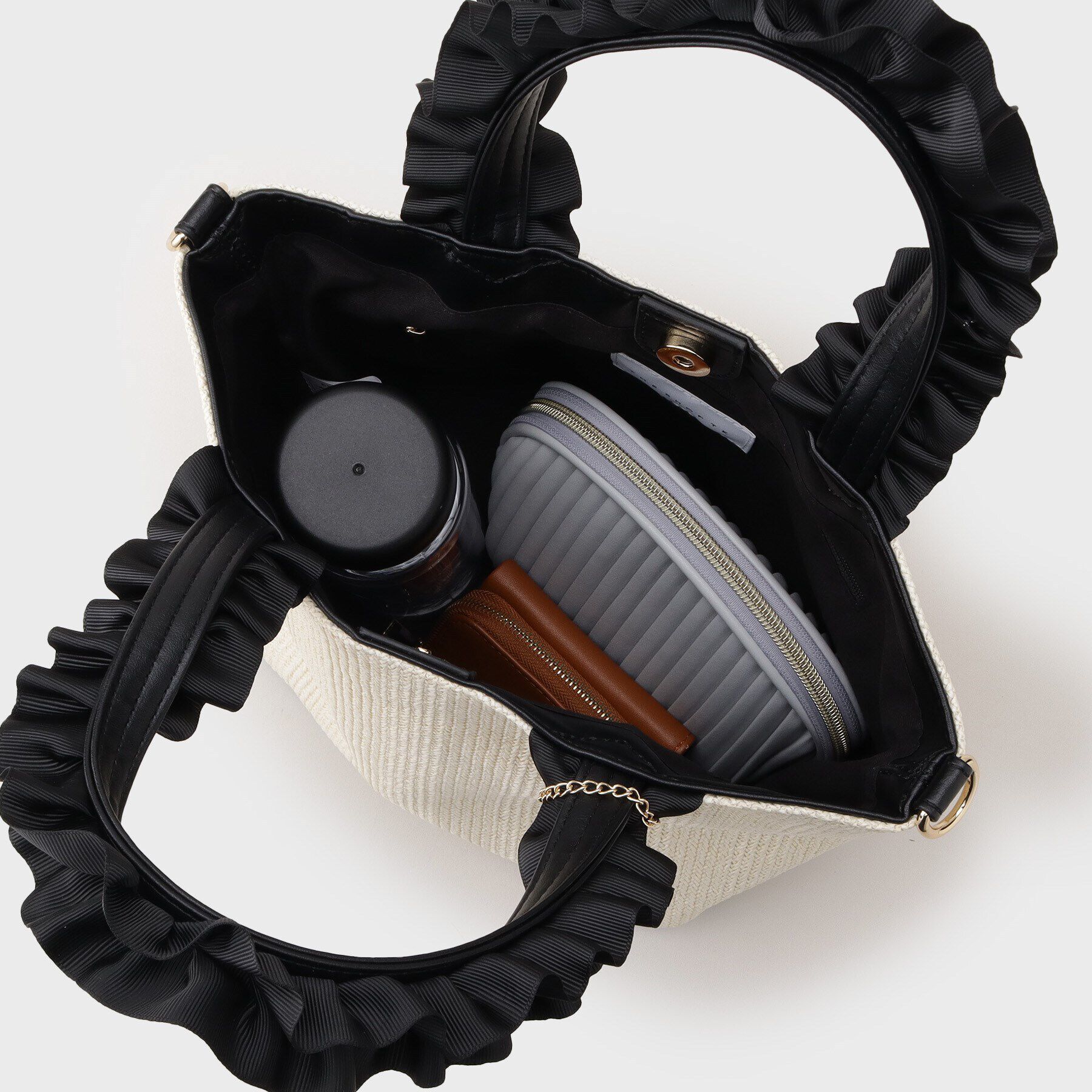 THE SHOP TK「雑材フリルハンドバッグ」|トートバッグ|