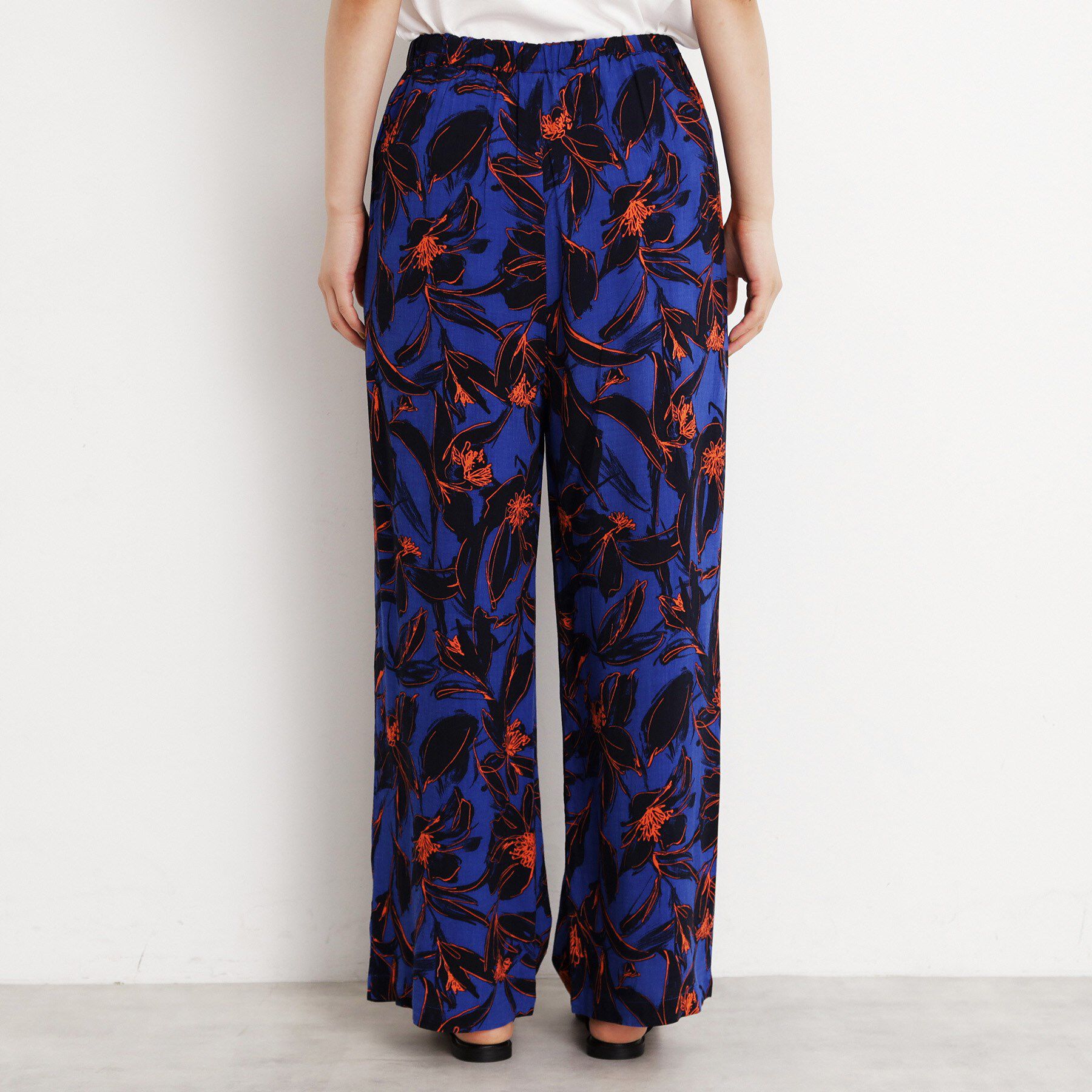 THE SHOP TK「レーヨンリネン総柄ワイドパンツ【洗える】」|その他|