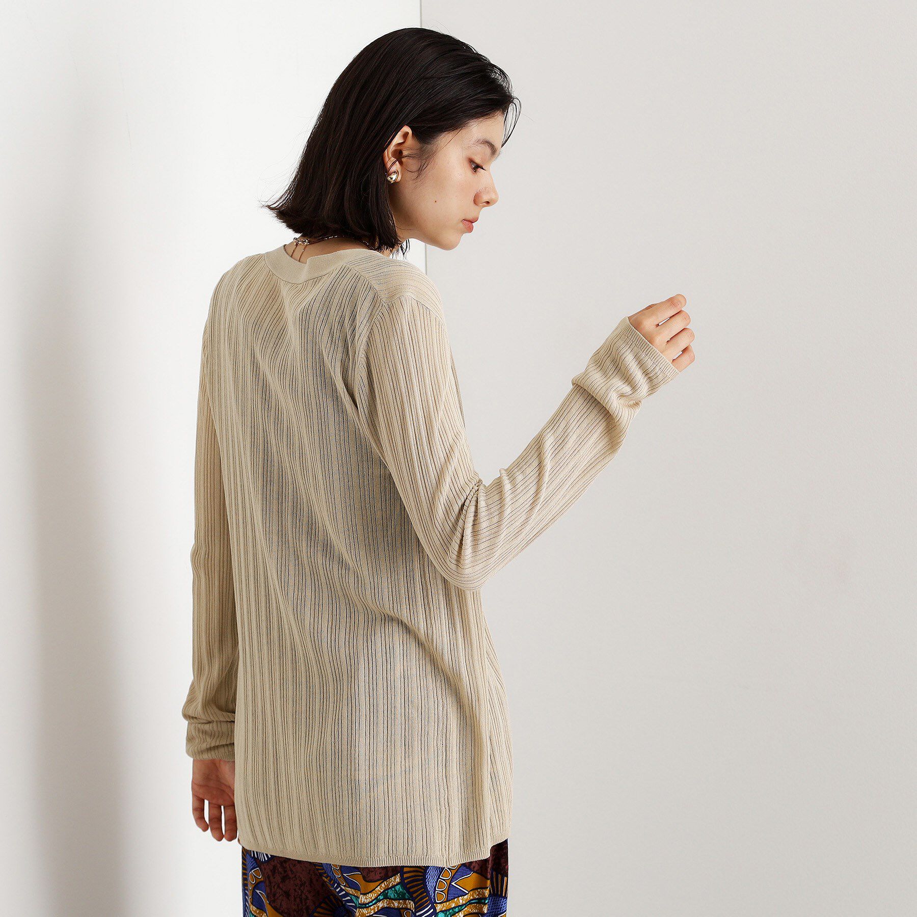 THE SHOP TK「ランダムリブカーディガン【洗濯機OK】」|カーディガン|