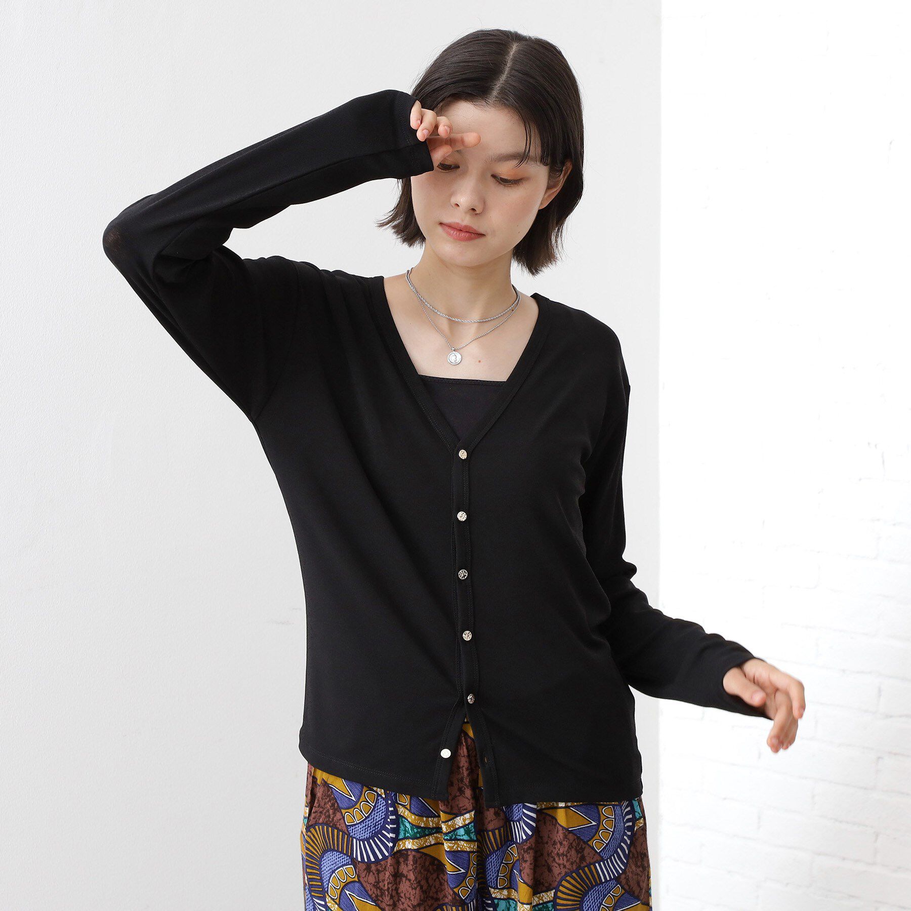 THE SHOP TK「シアーフライスVカーデ」|カーディガン|