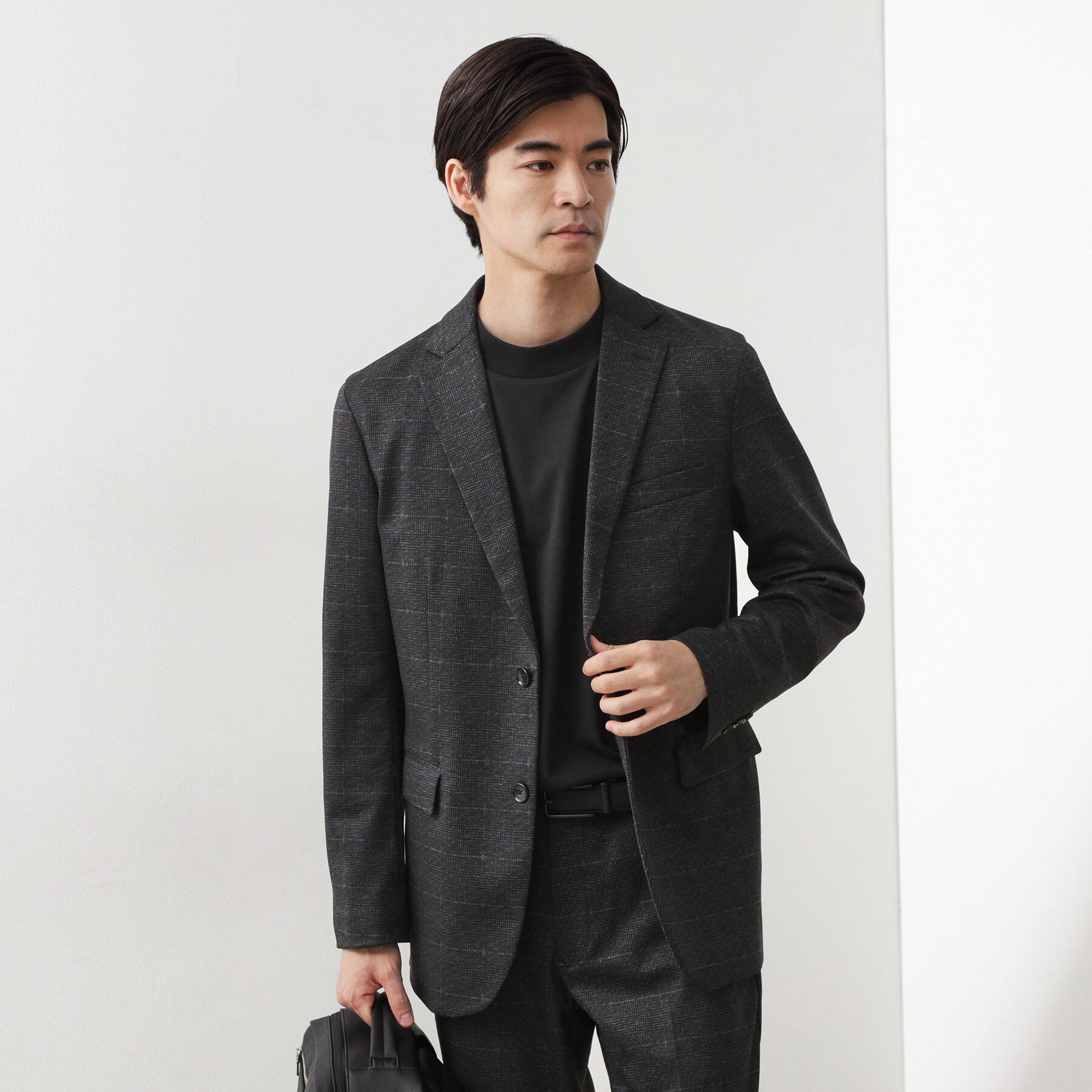 THE SHOP TK「ライトTRジャージジャケット【洗濯機OK/毛玉ができにくい/ストレッチ/セットアップ可】」|テーラードジャケット|チャコールグレー(2