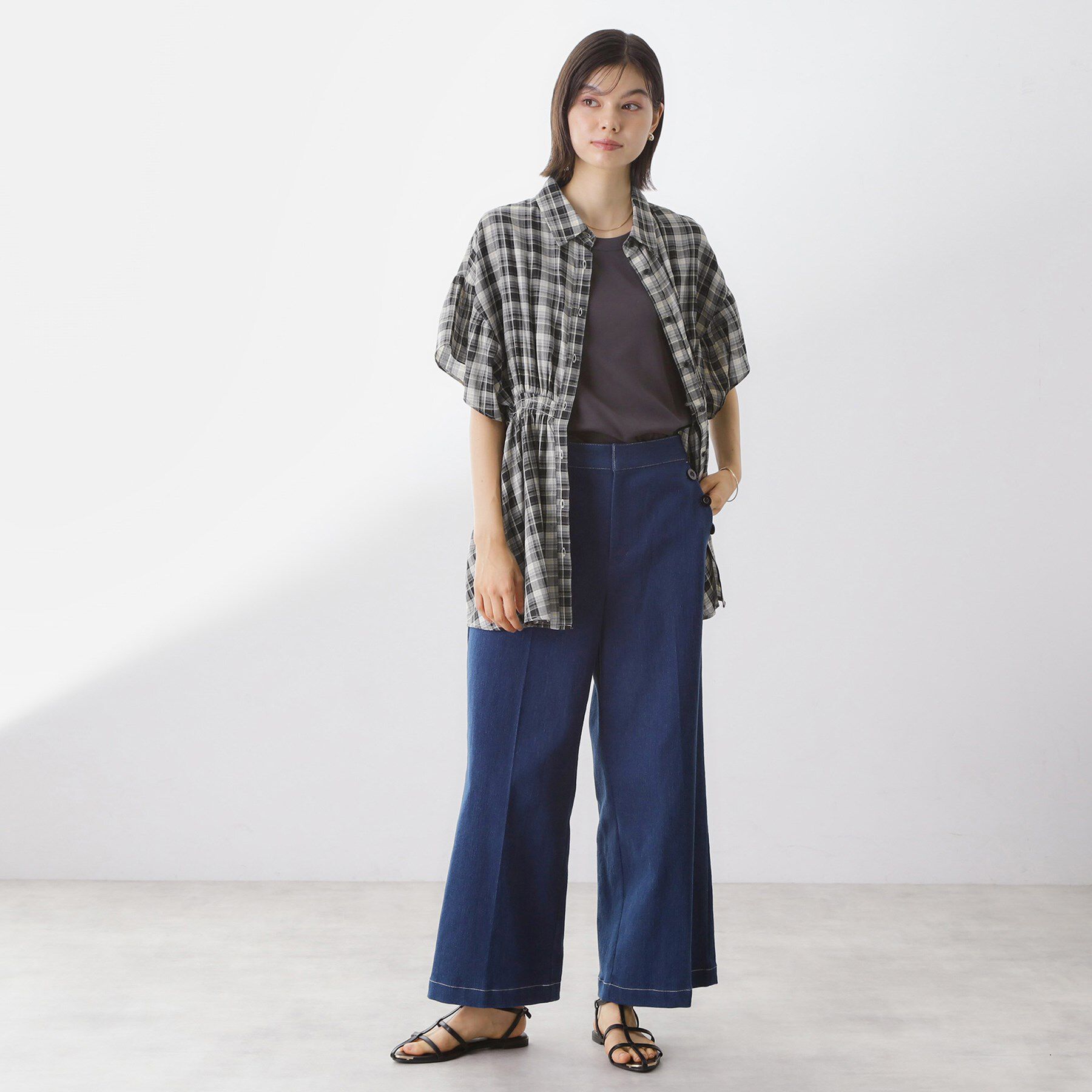 THE SHOP TK「チェック柄チュニックブラウス」|シャツ・ブラウス|