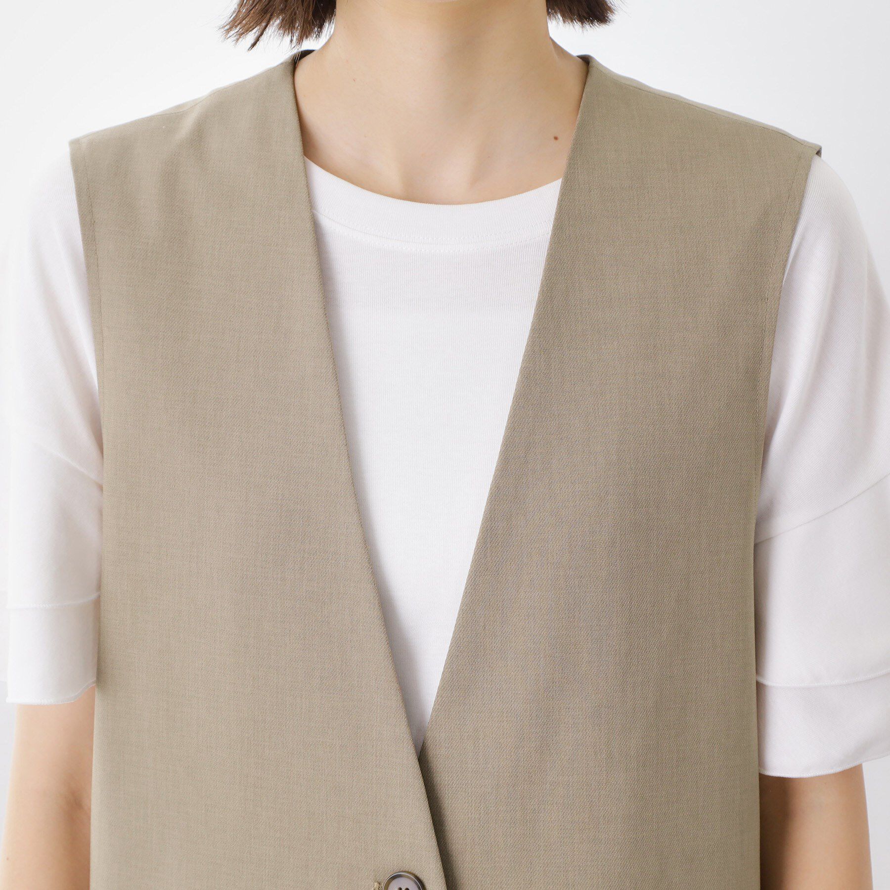 THE SHOP TK「ノーカラージレ【セットアップ可/洗濯機OK】」|ベスト・ジレ|