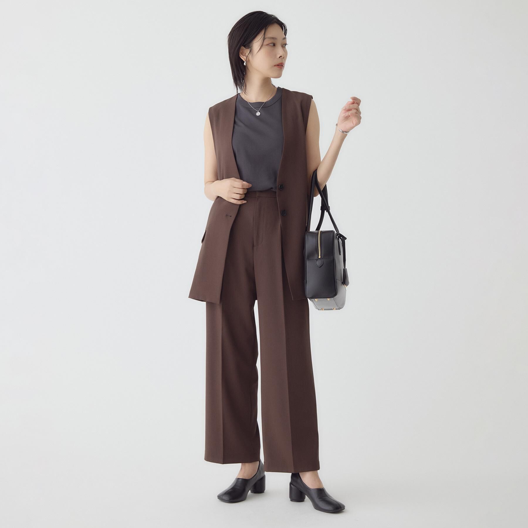 THE SHOP TK「ノーカラージレ【セットアップ可/洗濯機OK】」|ベスト・ジレ|