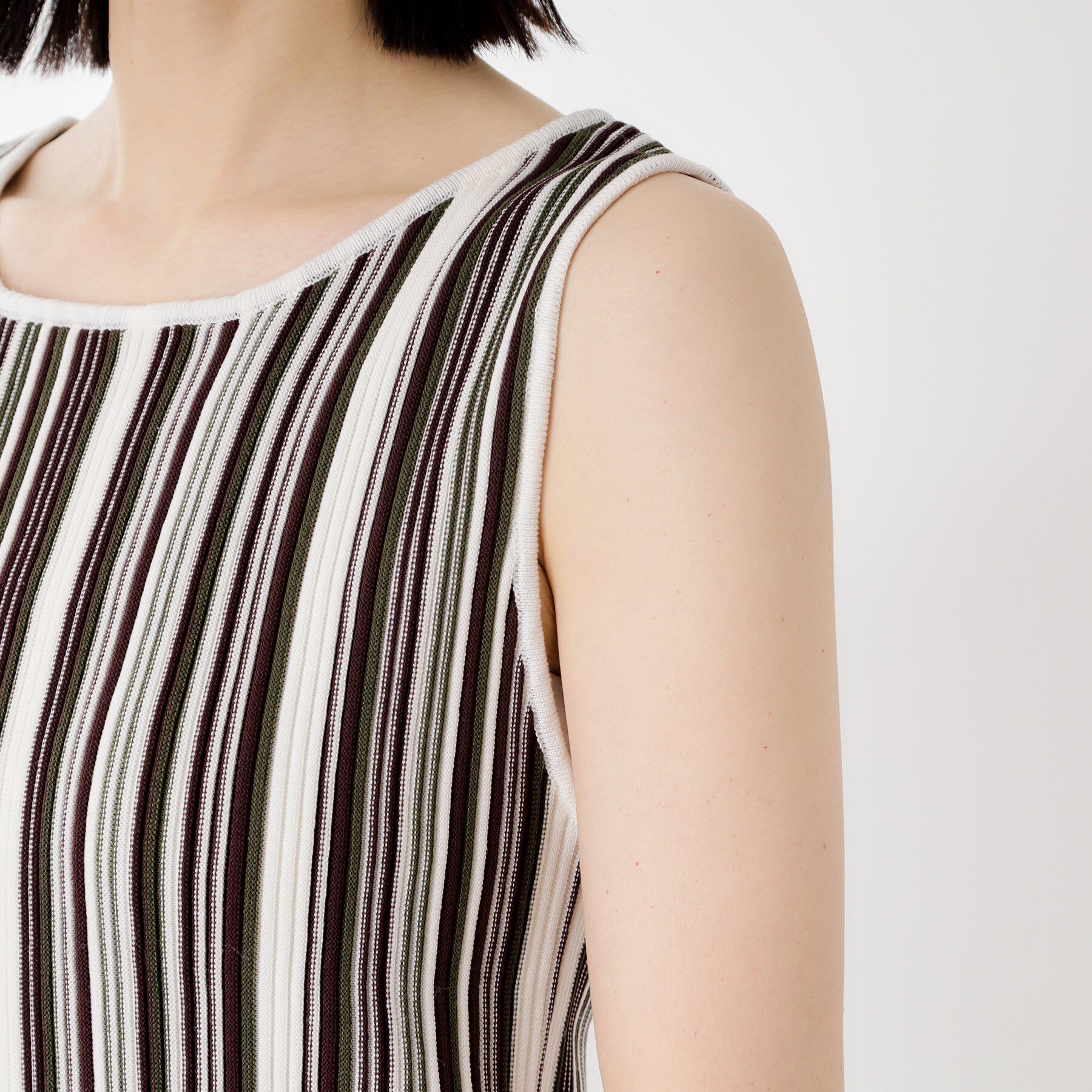 THE SHOP TK「【前後2WAY】ストライプ柄ニットタンクトップ」|ニット・セーター|