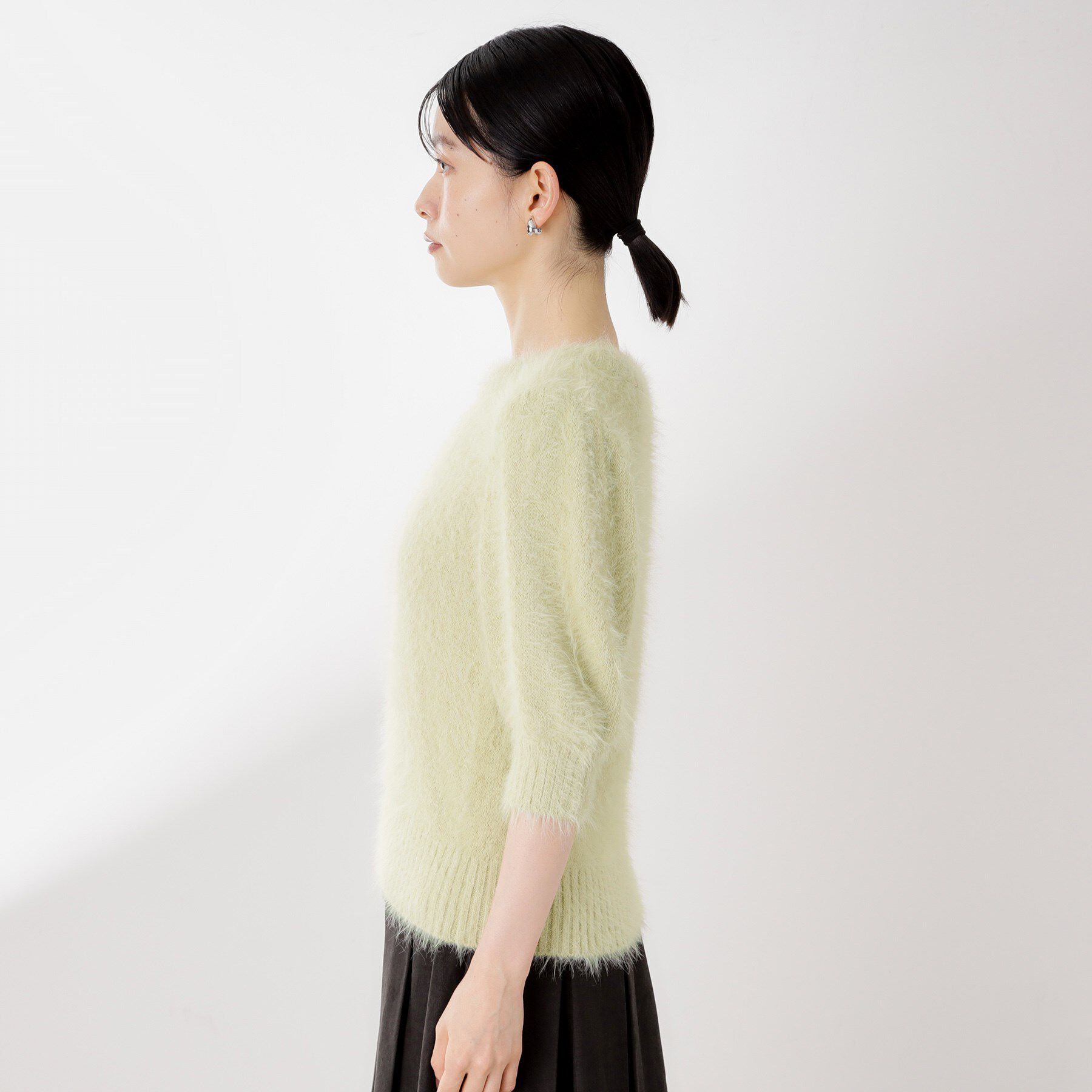 THE SHOP TK「【大人の魅力引き出す】5分袖フェザーニット/洗える」|ニット・セーター|