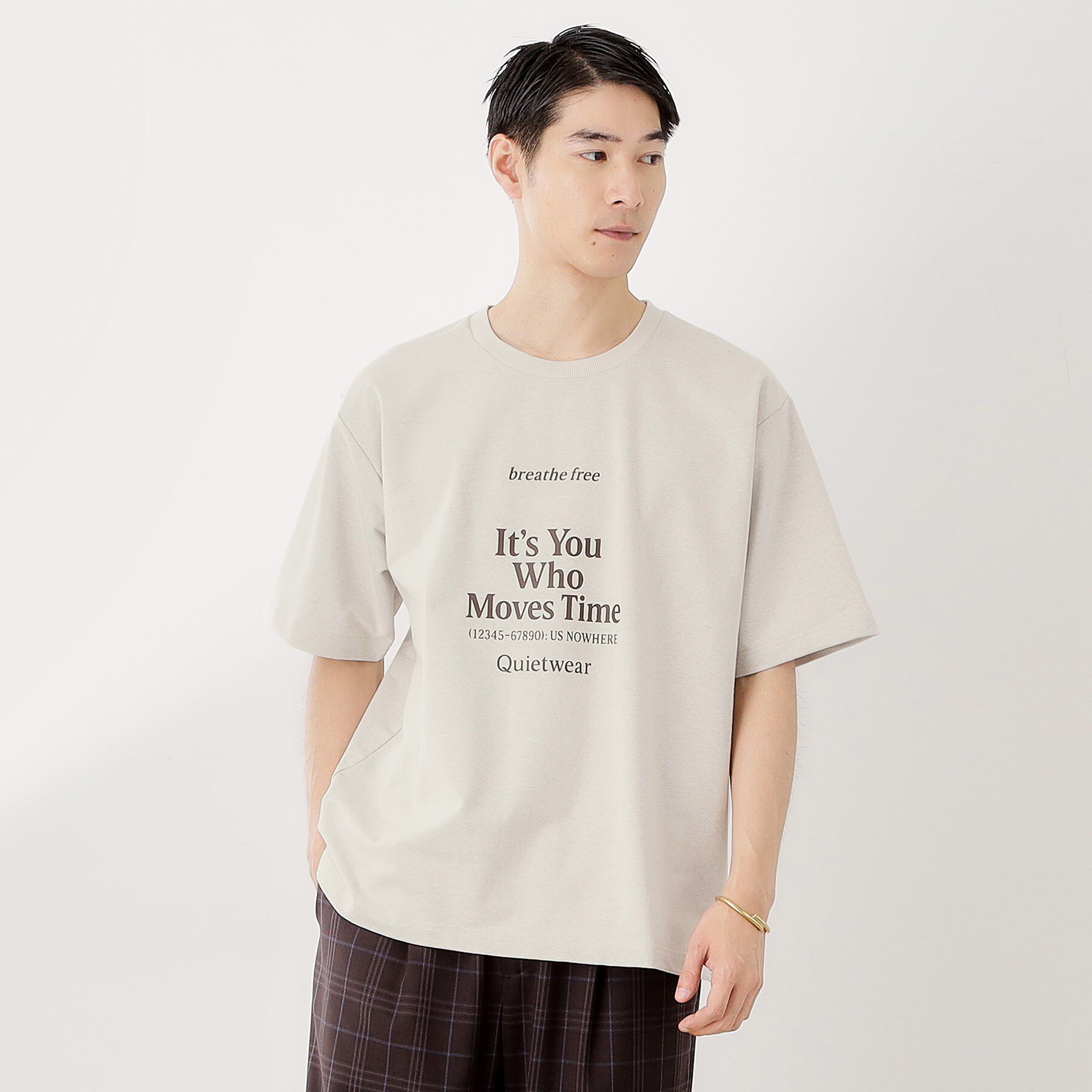 THE SHOP TK「裏配色5分袖プルオーバー」|Tシャツ・カットソー|オフホワイト(003