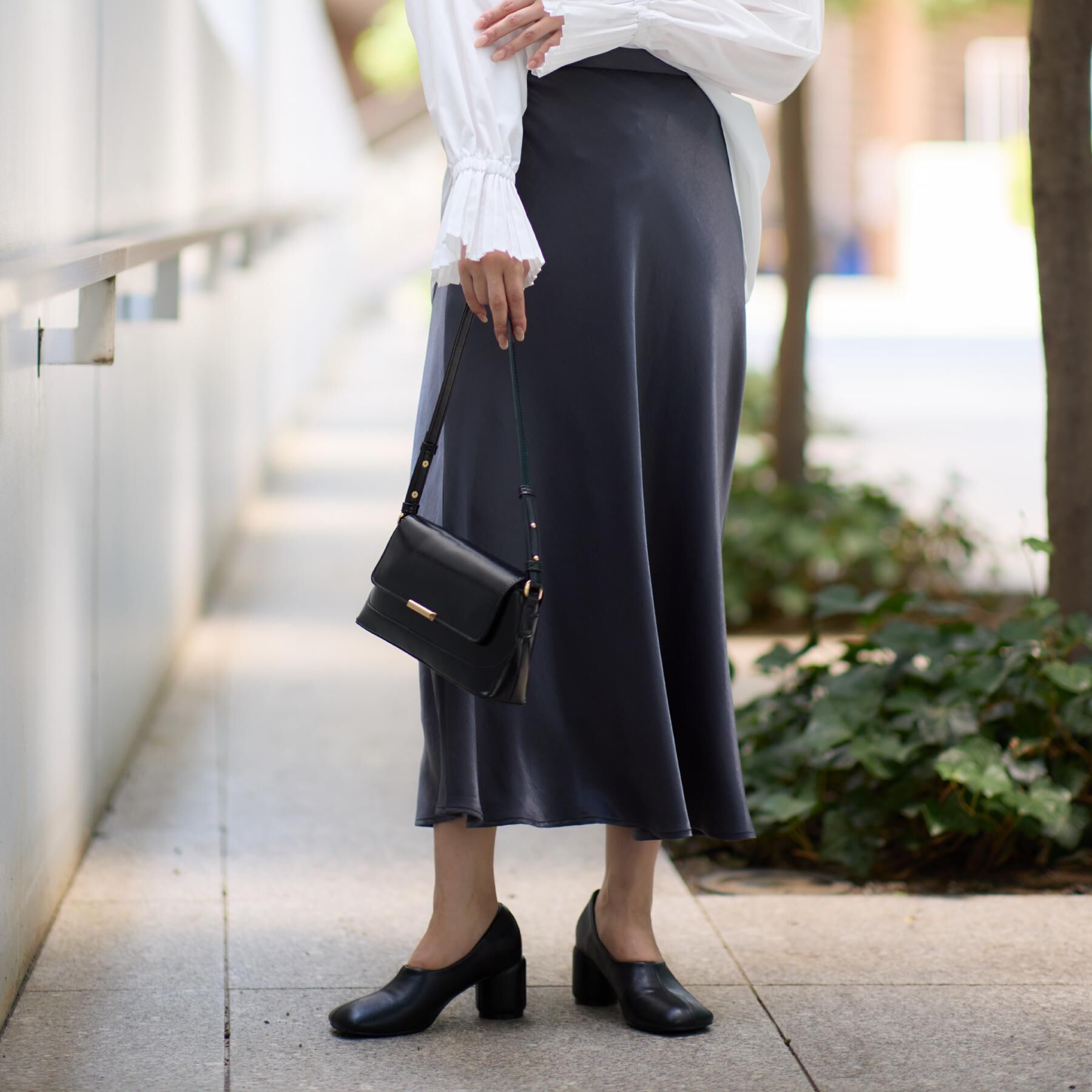 THE SHOP TK「サテンAラインスカート【洗える】」|スカート|