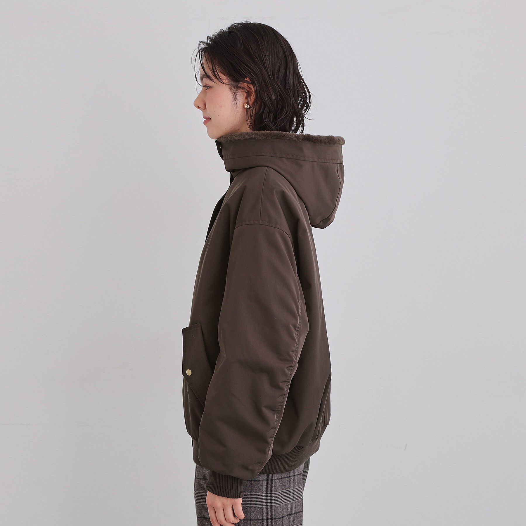 THE SHOP TK「【2WAY/洗える】リバーシブル フェイクファーブルゾン」|ブルゾン・スタジャン|