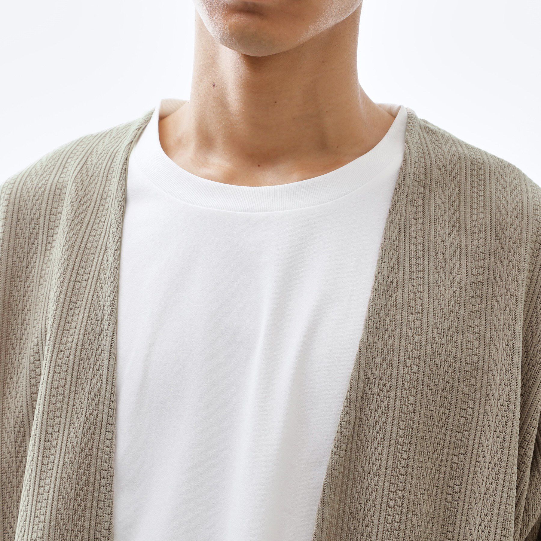 THE SHOP TK「【セットでお買い得！】モールニットカーディガン＋長袖Tシャツ　洗濯機OK/吸水速乾・毛玉になりにくい」|カーディガン|