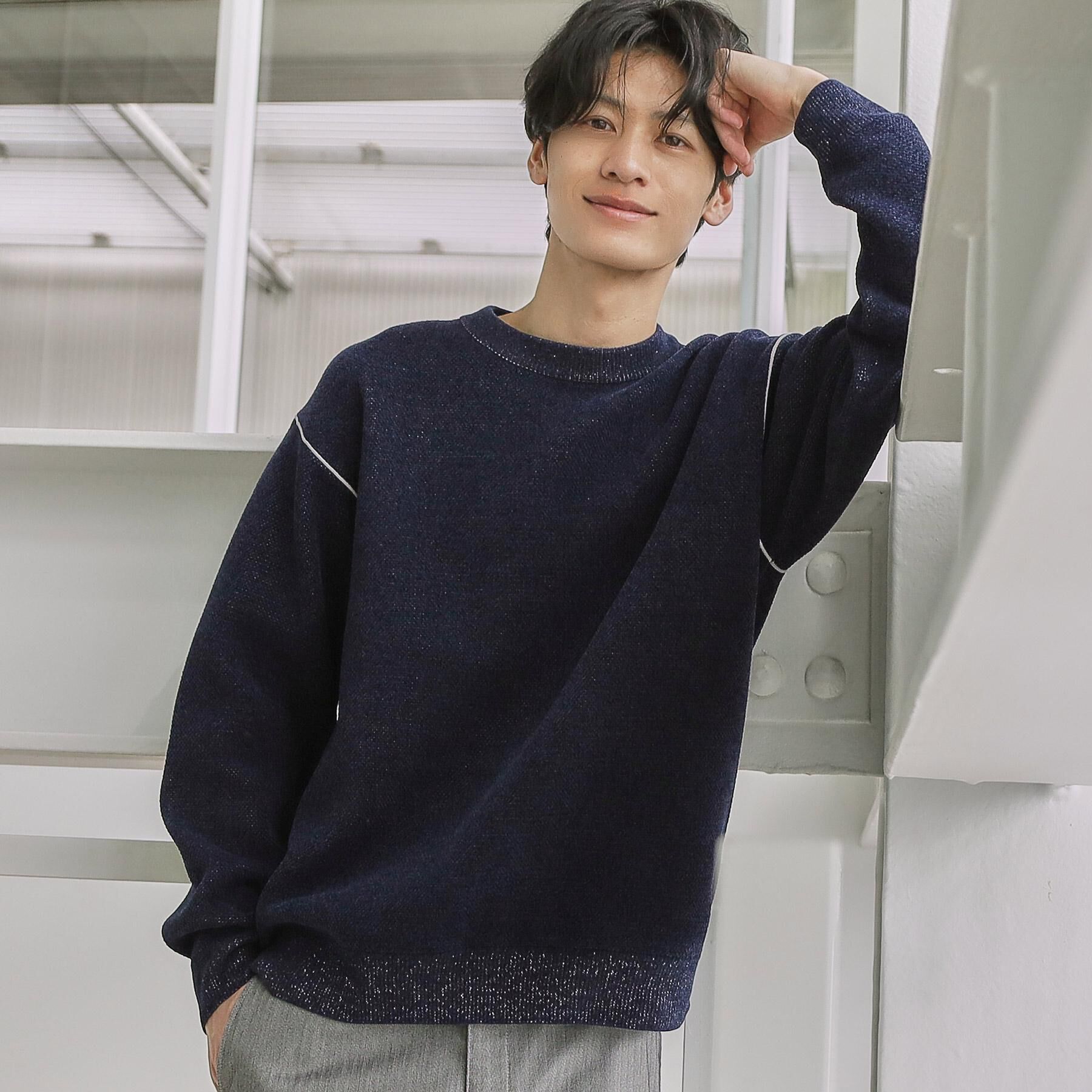 THE SHOP TK「【大人の上品カジュアルを叶える】ハグするニット 洗濯機OK／6色展開」|ニット・セーター|ネイビー(094)