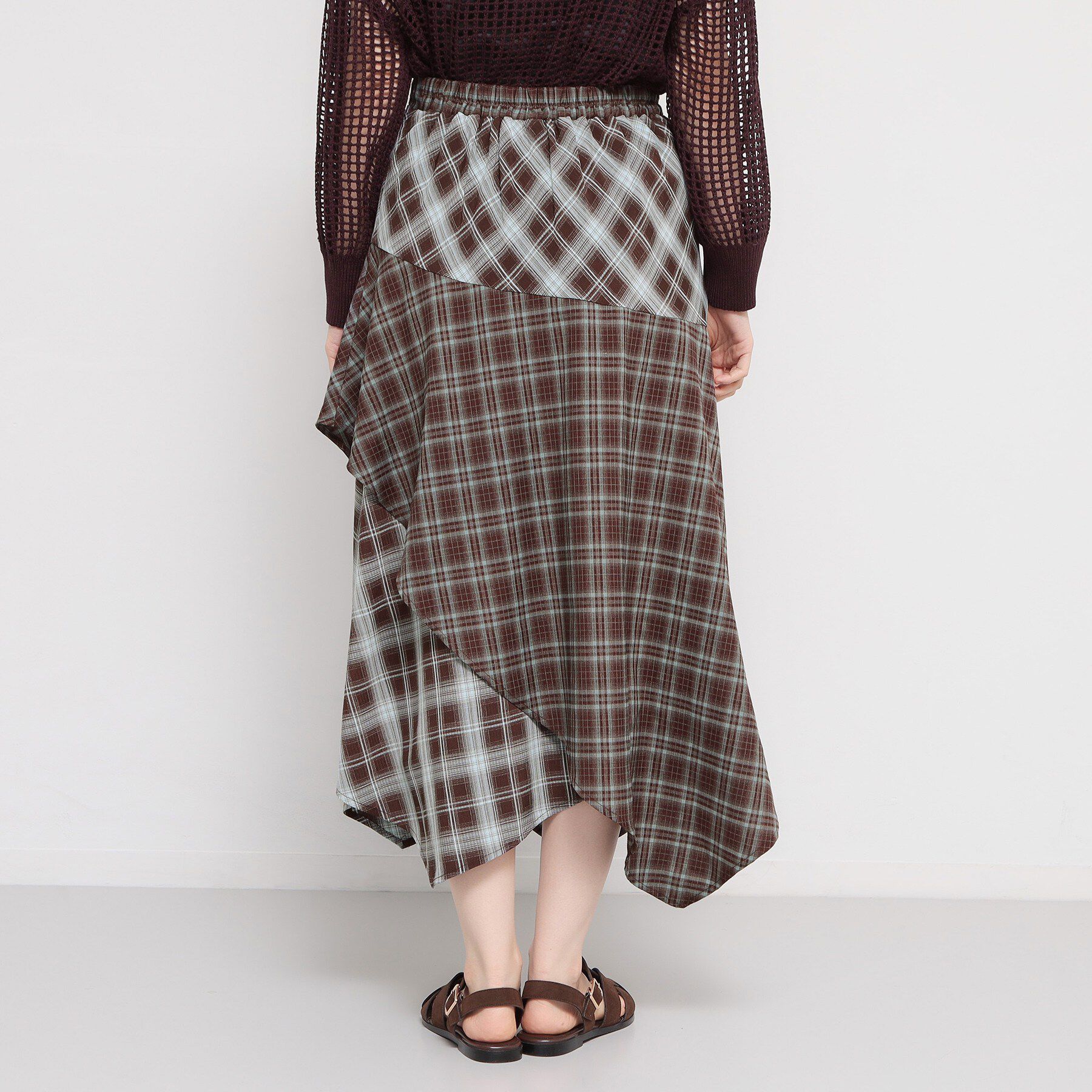THE SHOP TK「チェック柄アシンメトリースカート」|スカート|