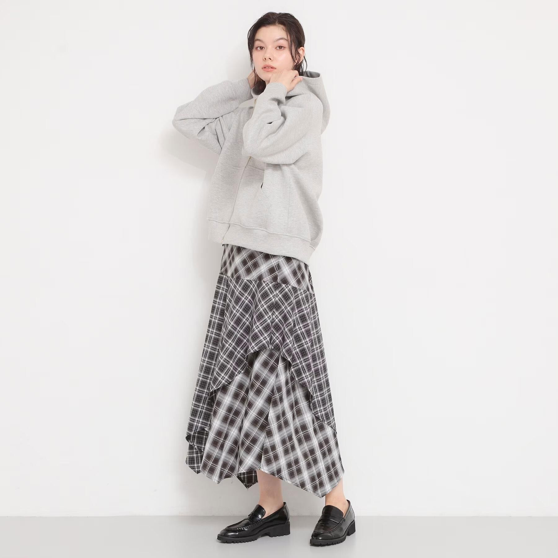 THE SHOP TK「チェック柄アシンメトリースカート」|スカート|
