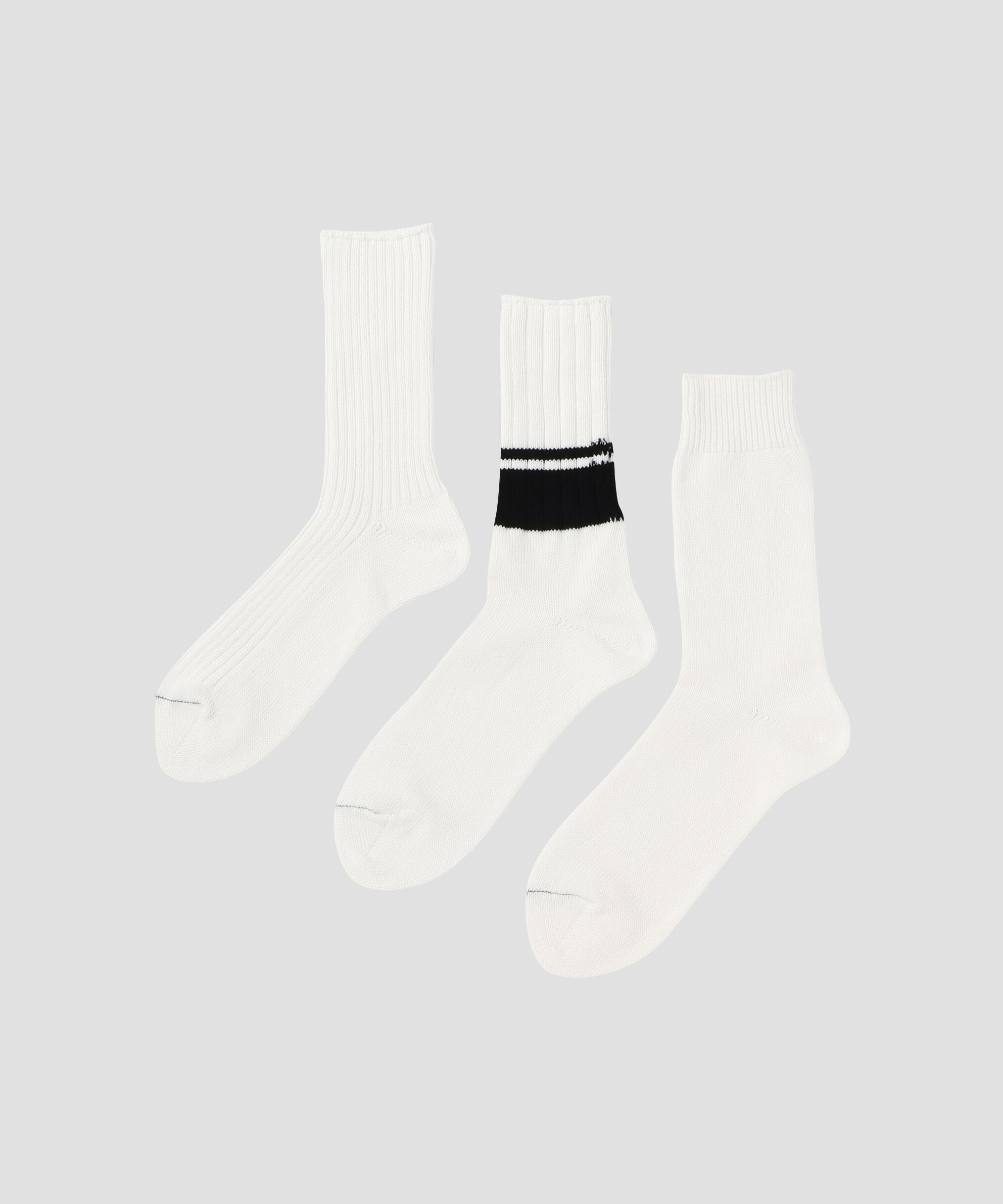 MHL.「COTTON SOCKS PACK」|ソックス|WHITE