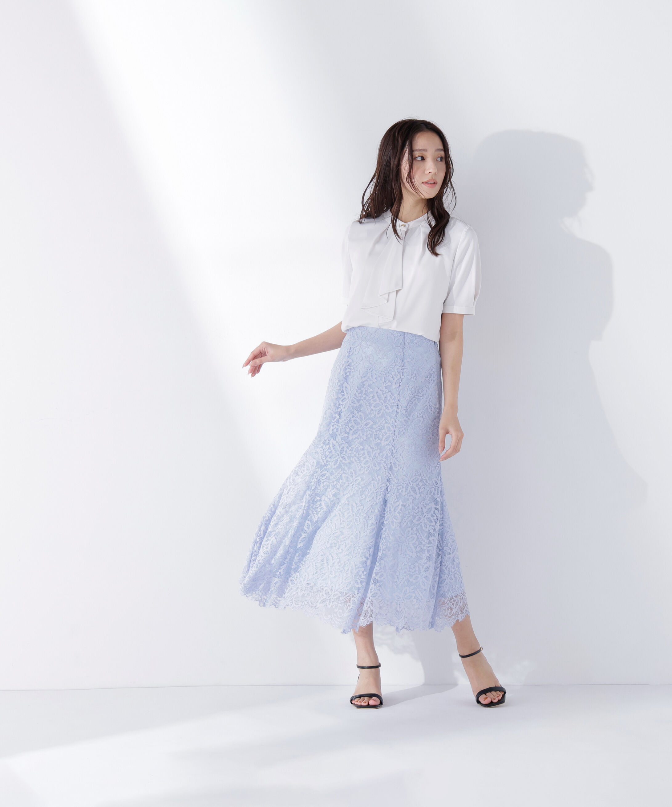  「ラッフルボウタイブラウス半袖」|シャツ・ブラウス|