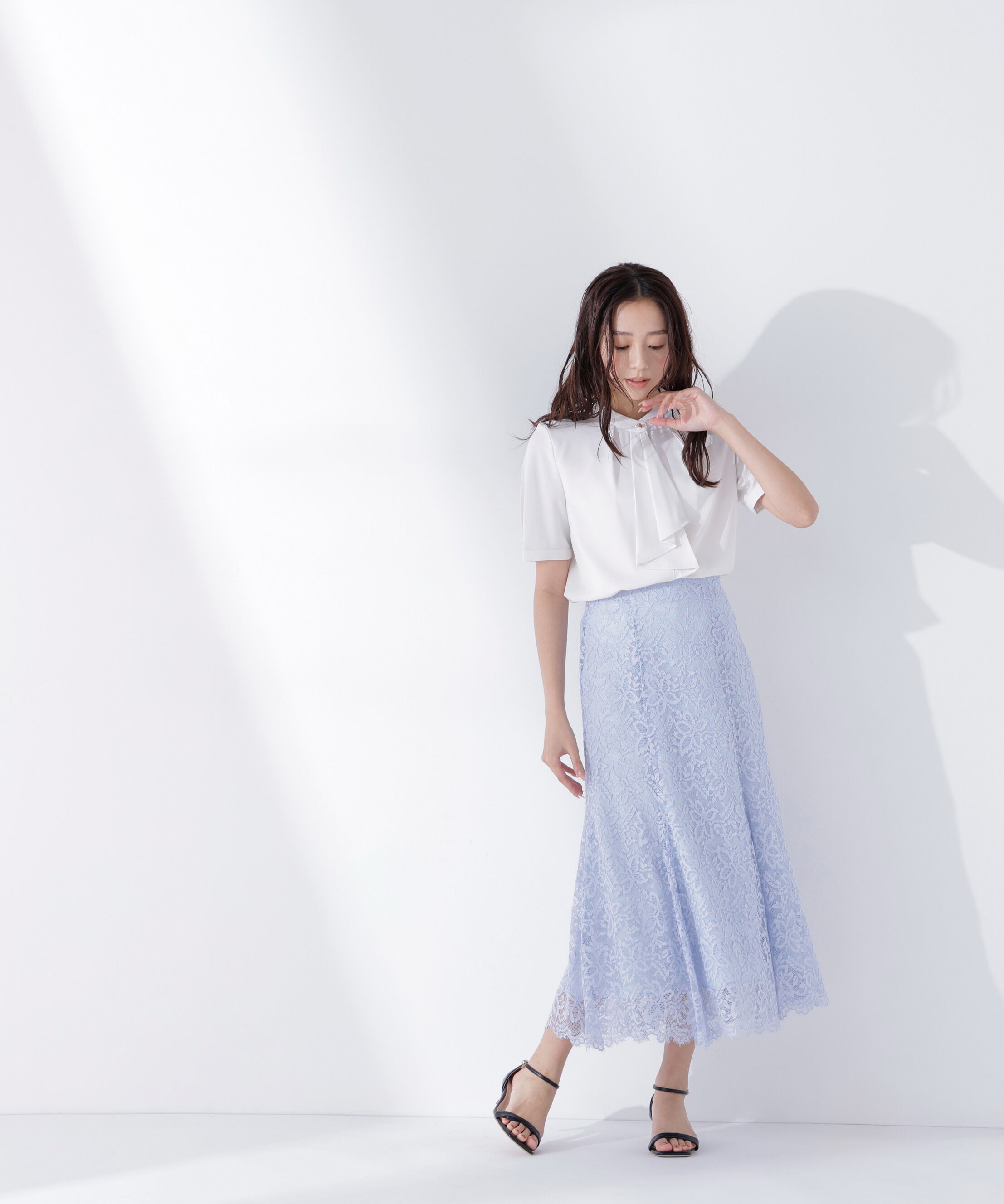  「ラッフルボウタイブラウス半袖」|シャツ・ブラウス|