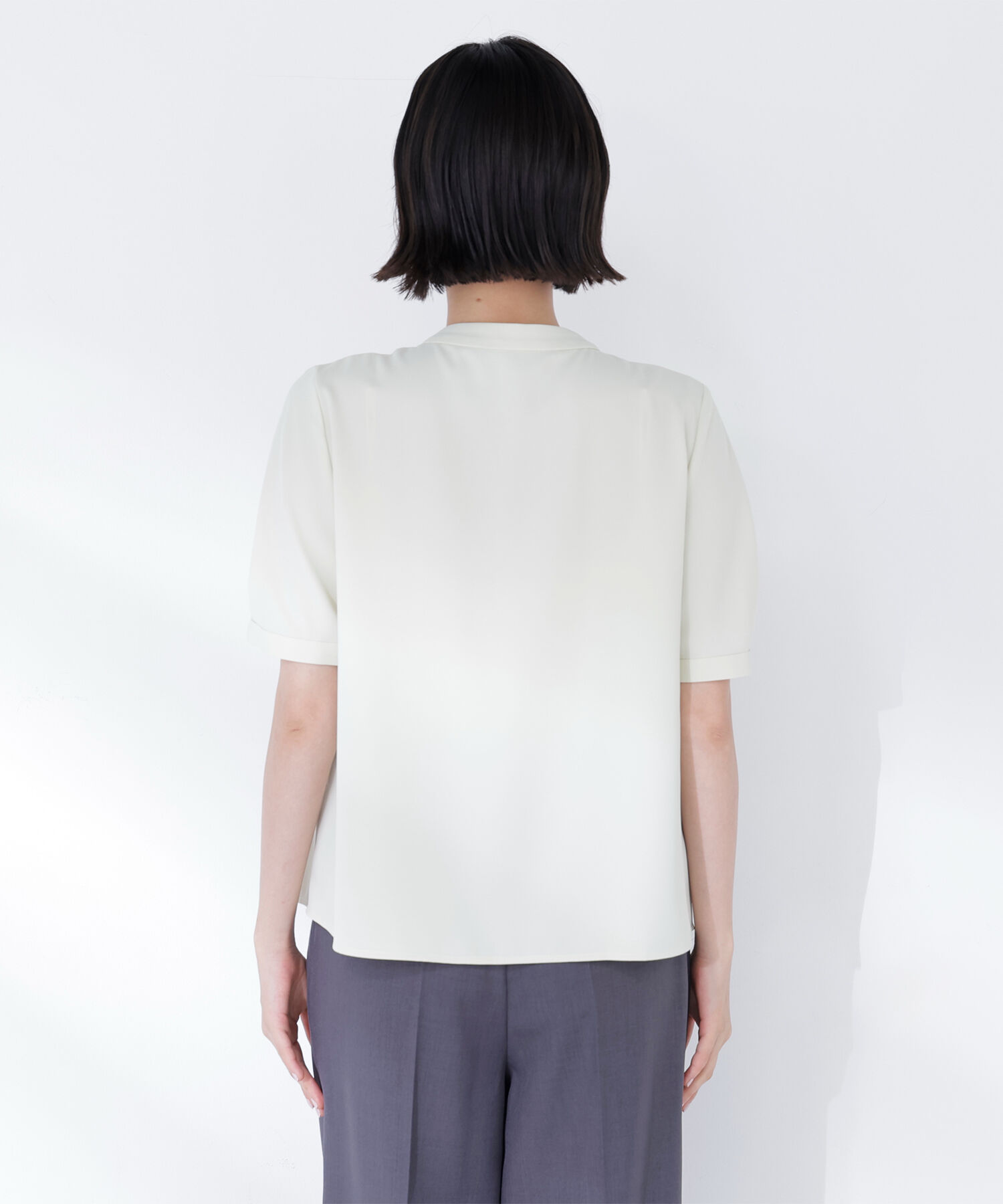  「ラッフルボウタイブラウス半袖」|シャツ・ブラウス|