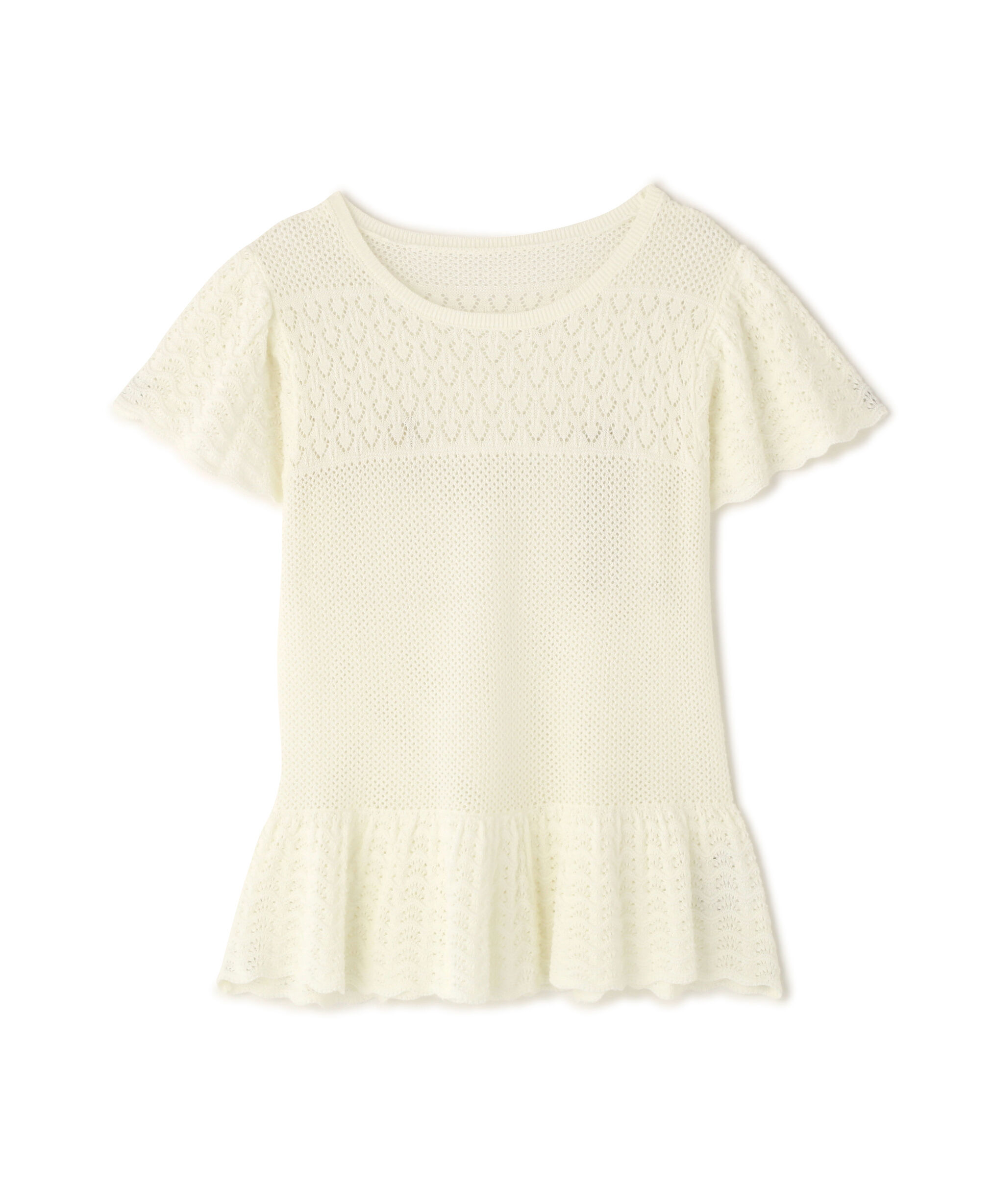  「透かし編みフリルニット」|ニット・セーター|