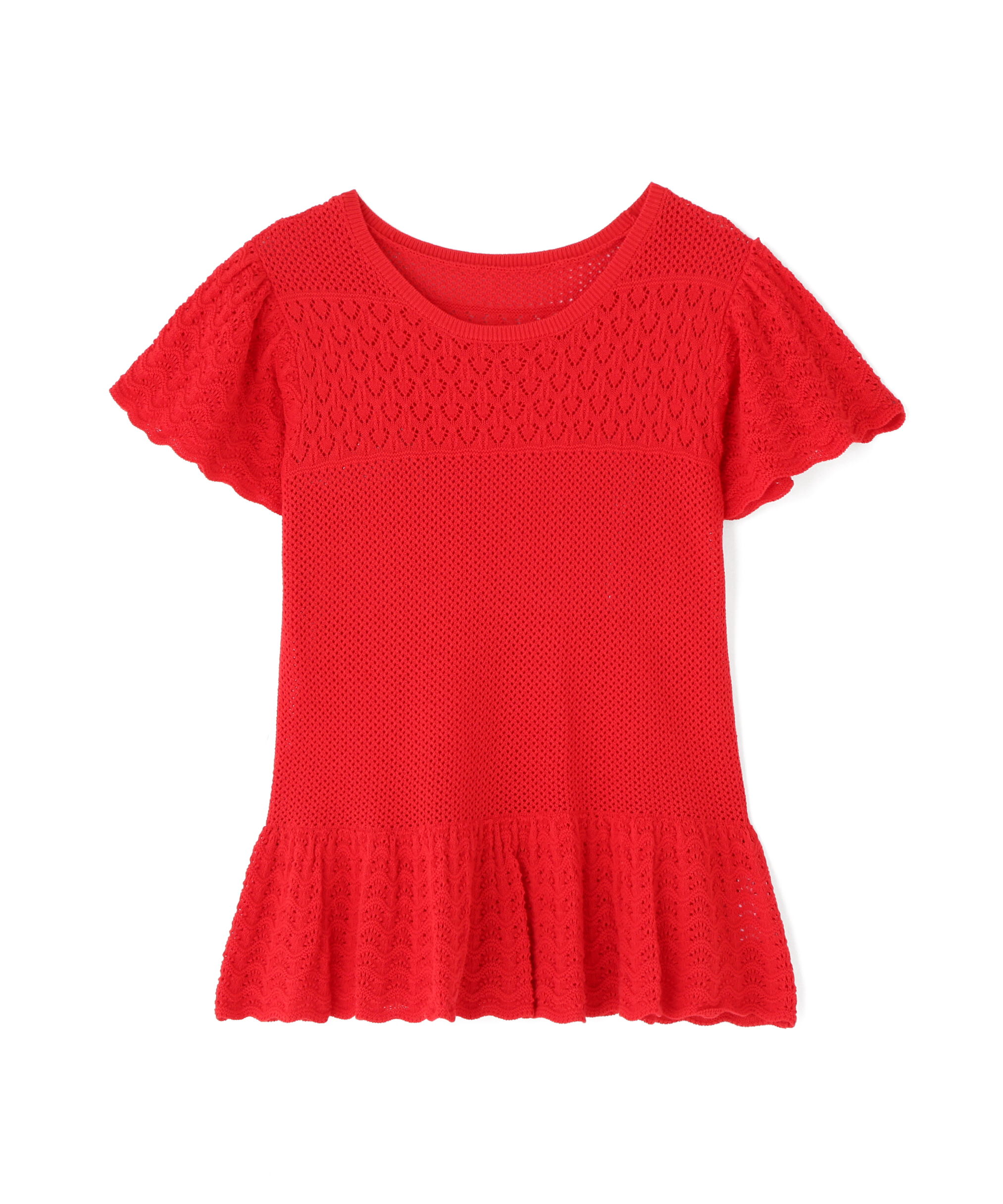  「透かし編みフリルニット」|ニット・セーター|