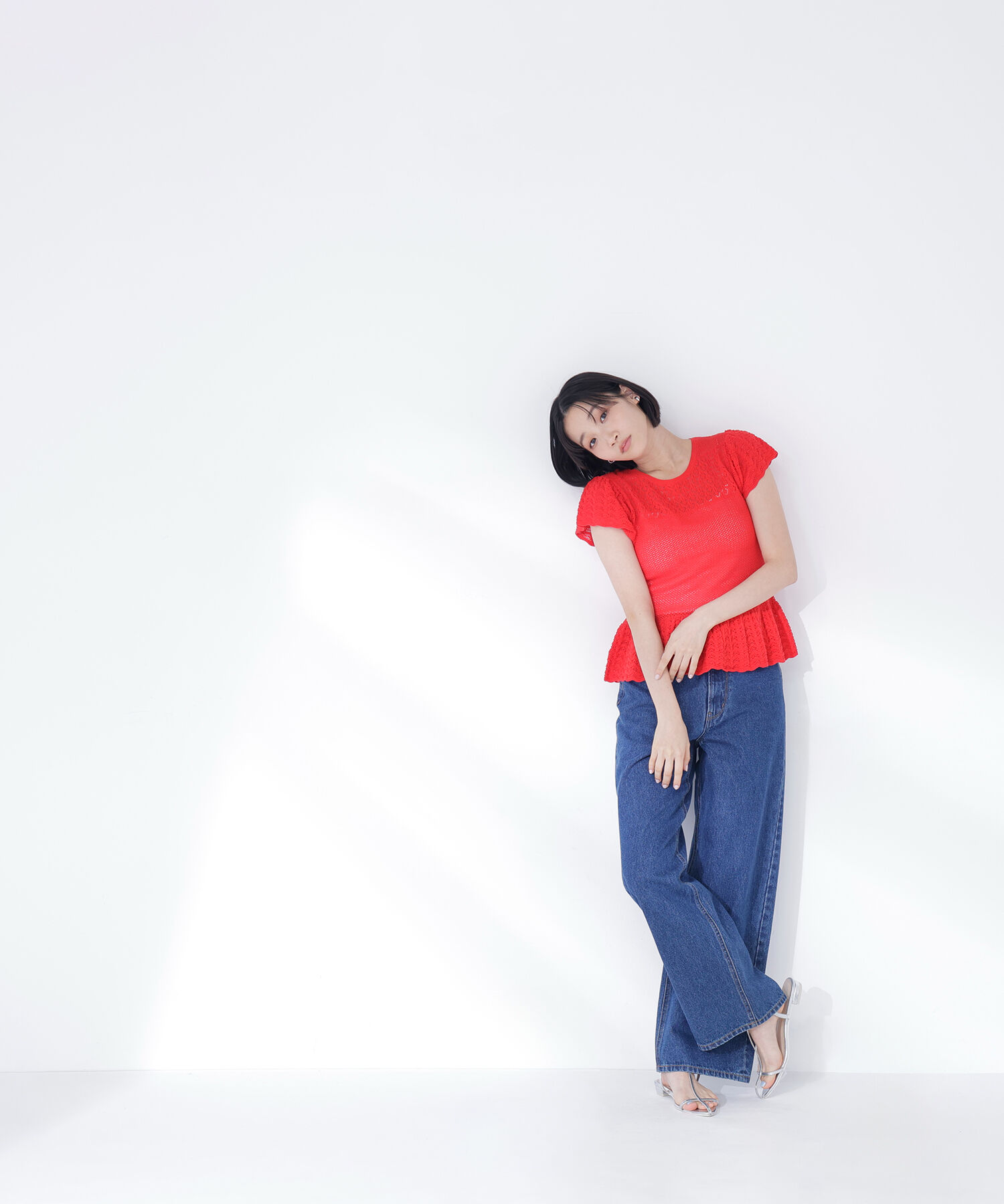  「透かし編みフリルニット」|ニット・セーター|