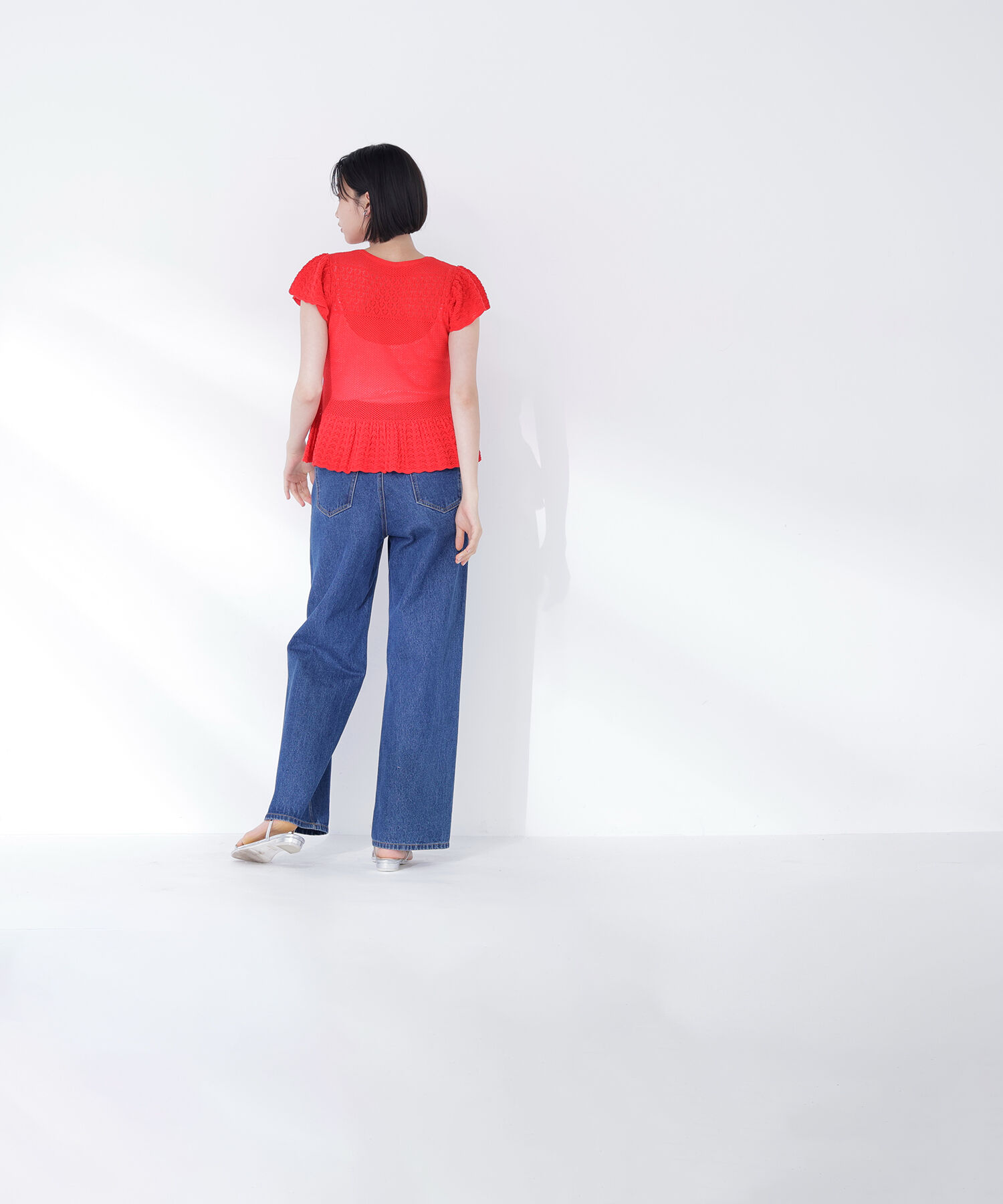  「透かし編みフリルニット」|ニット・セーター|