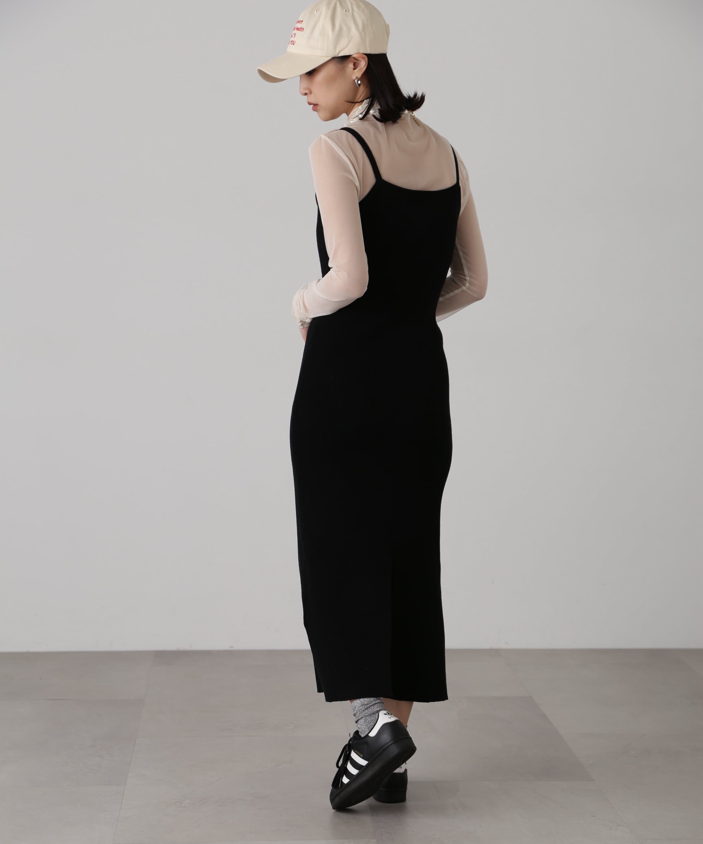  「［セットアップ対応］Iラインリブニットワンピース」|ワンピース|