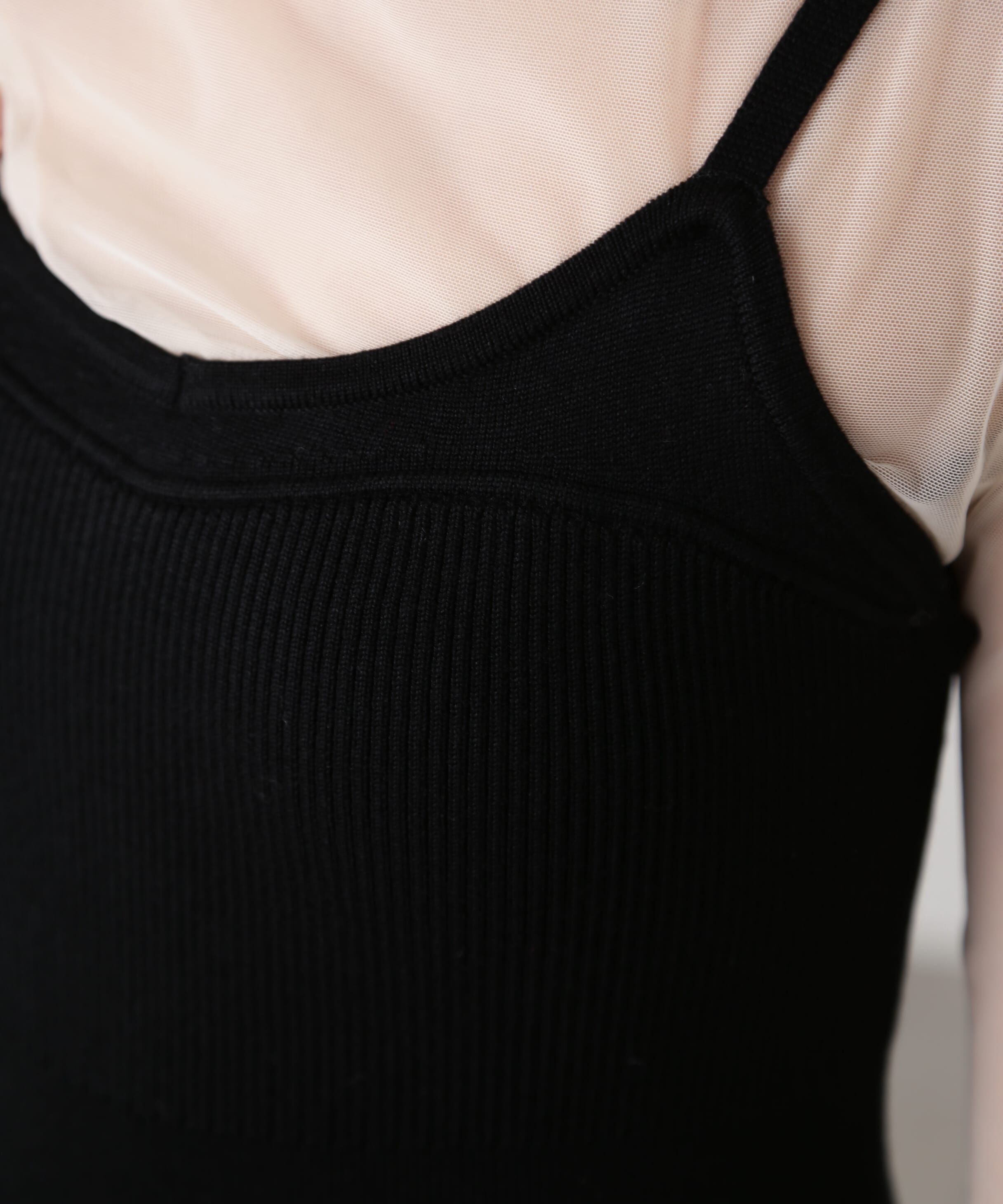  「［セットアップ対応］Iラインリブニットワンピース」|ワンピース|