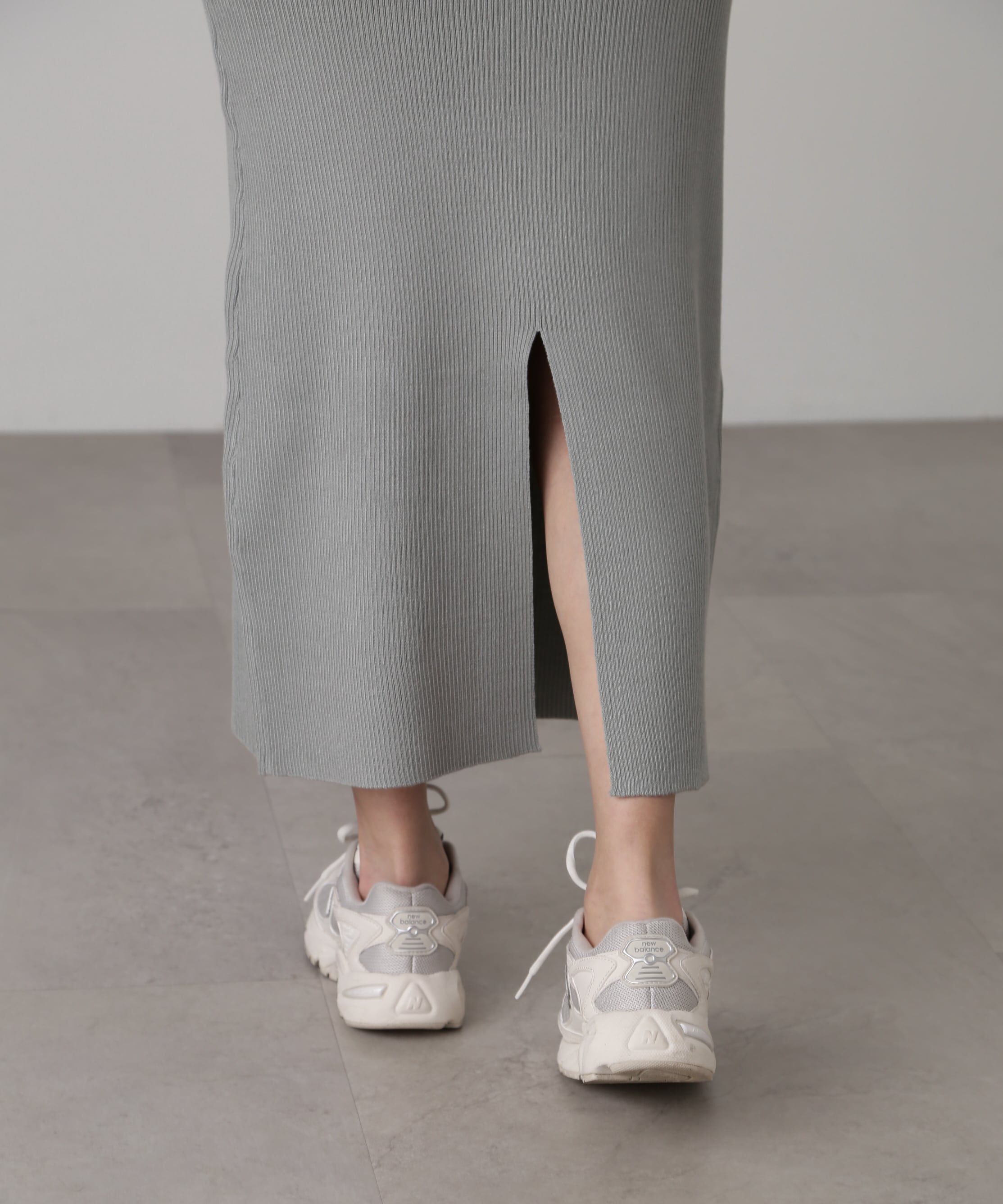  「［セットアップ対応］Iラインリブニットワンピース」|ワンピース|