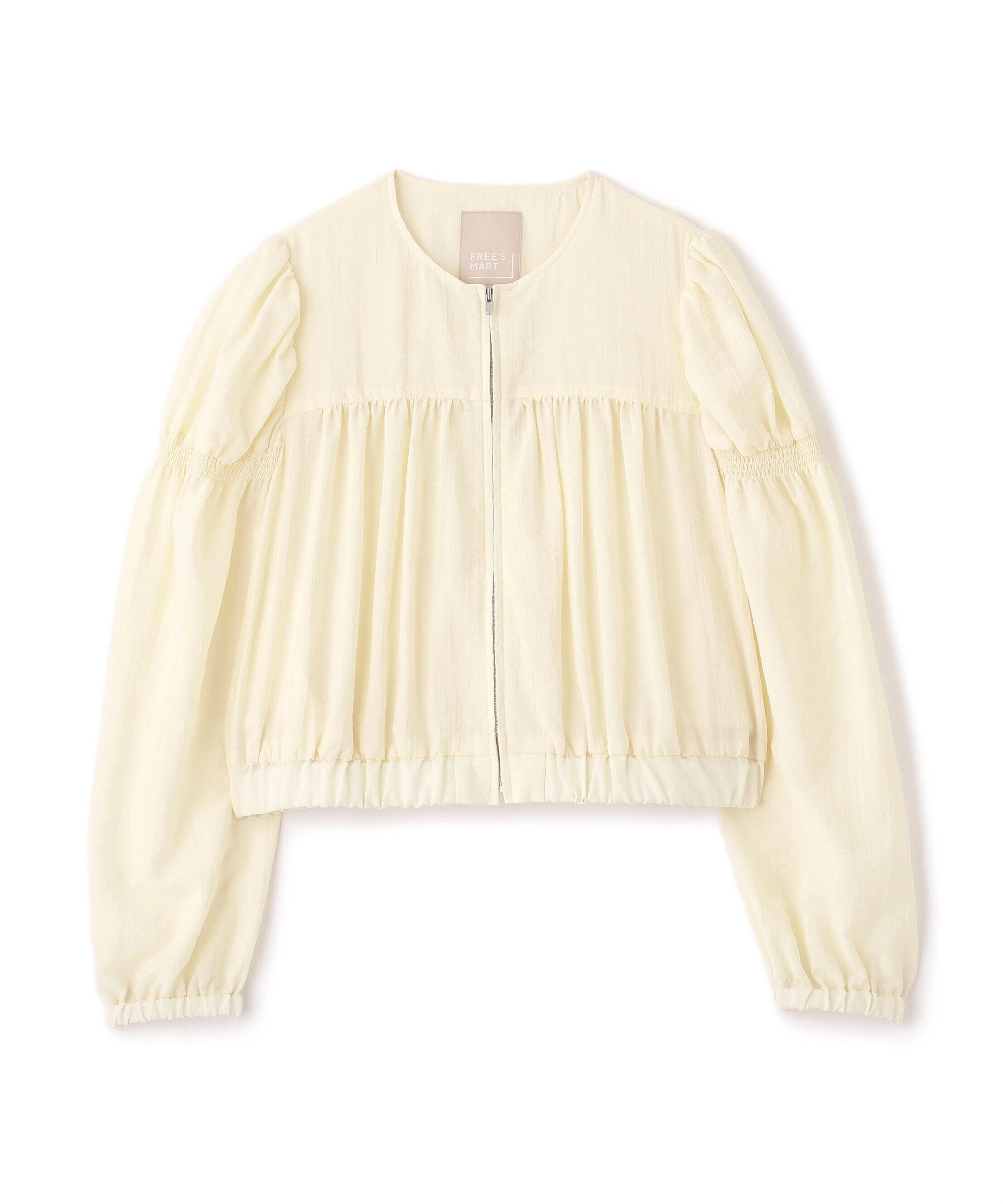  「ノーカラーギャザーシャツブルゾン」|ブルゾン・スタジャン|