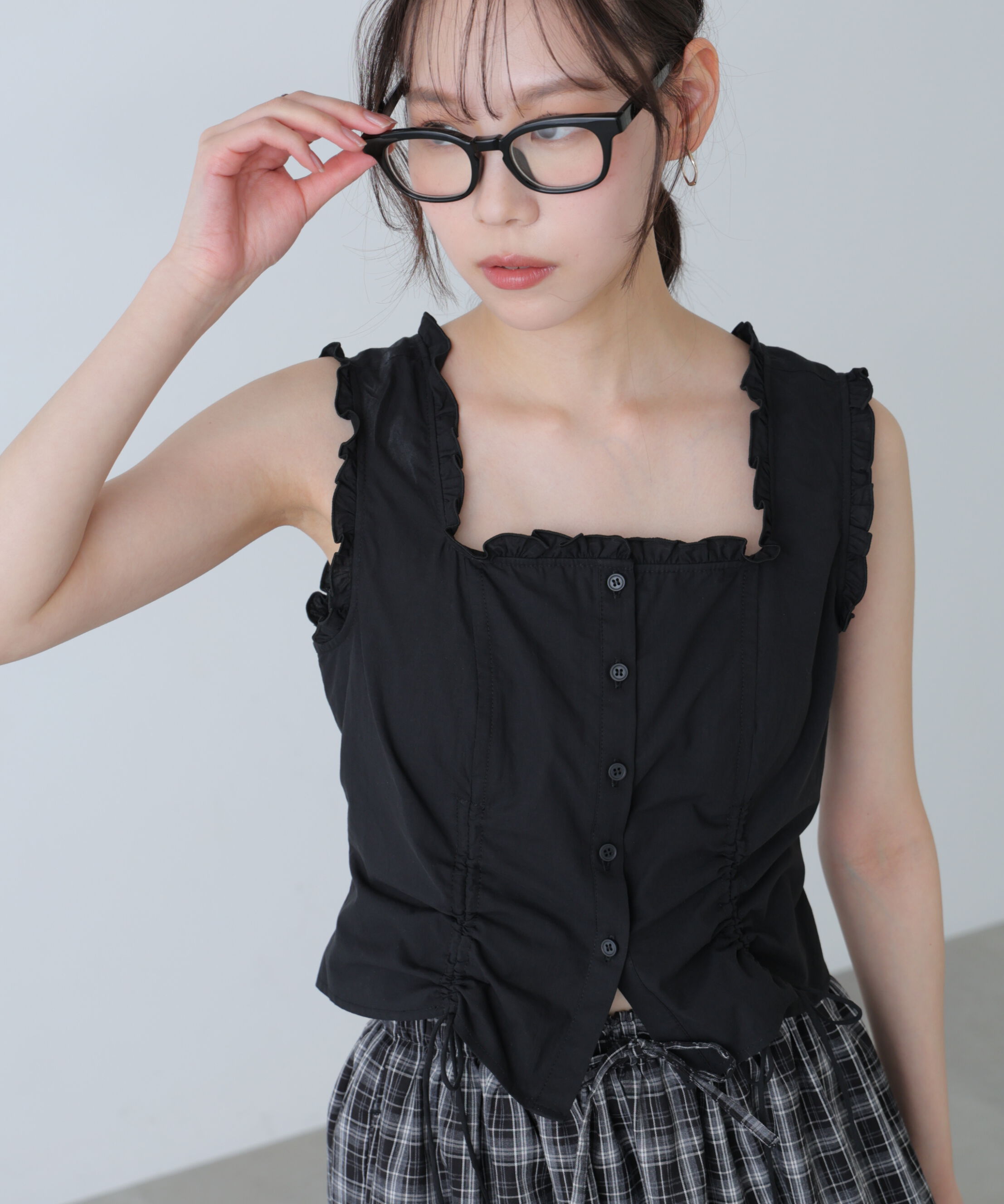  「ドロストノースリーブブラウス」|シャツ・ブラウス|