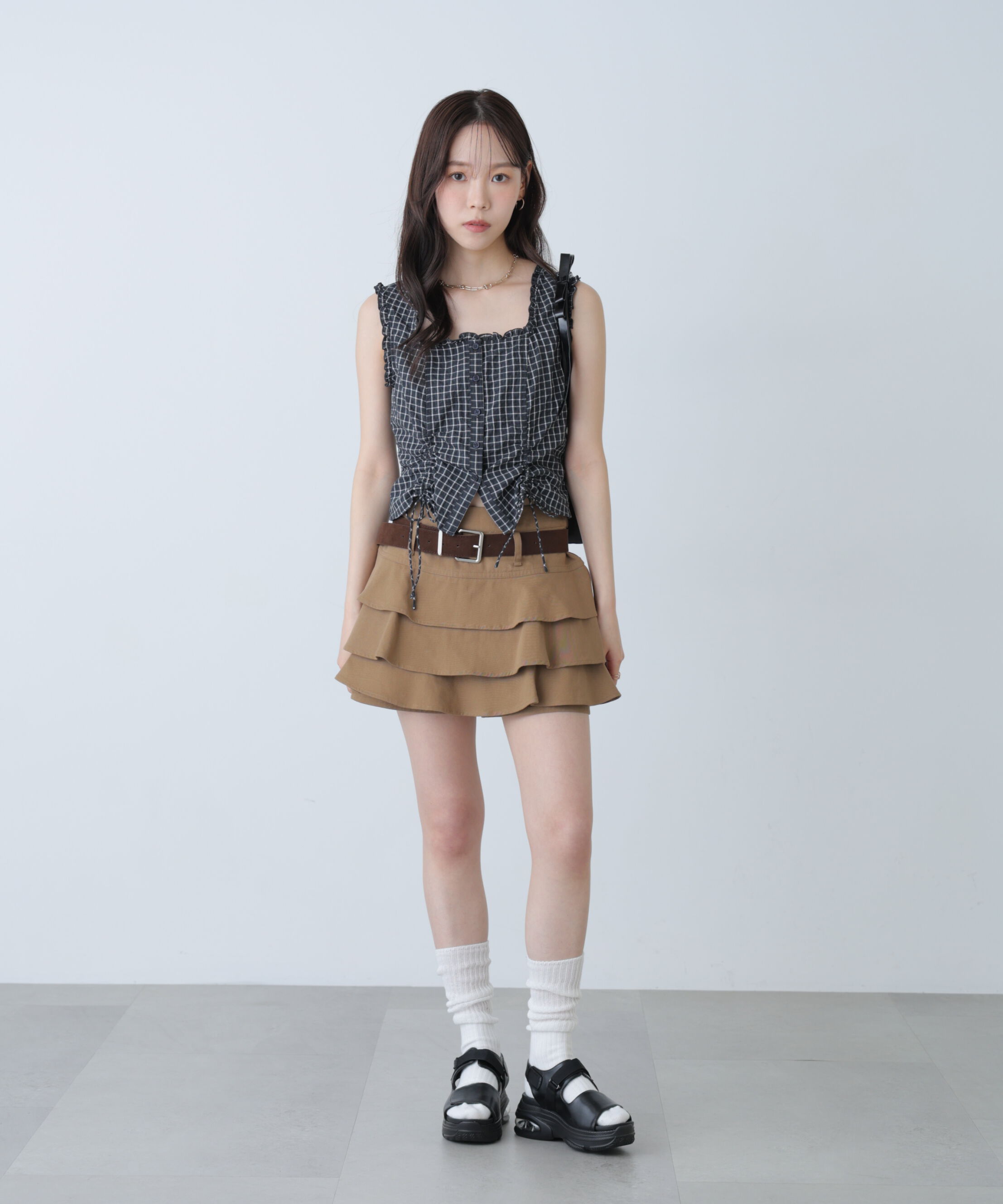  「ドロストノースリーブブラウス」|シャツ・ブラウス|