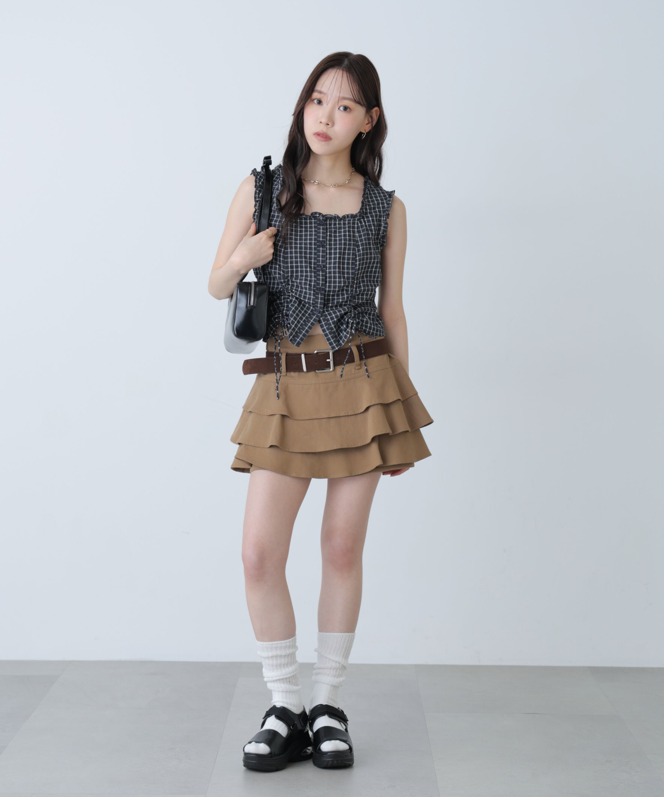  「ドロストノースリーブブラウス」|シャツ・ブラウス|