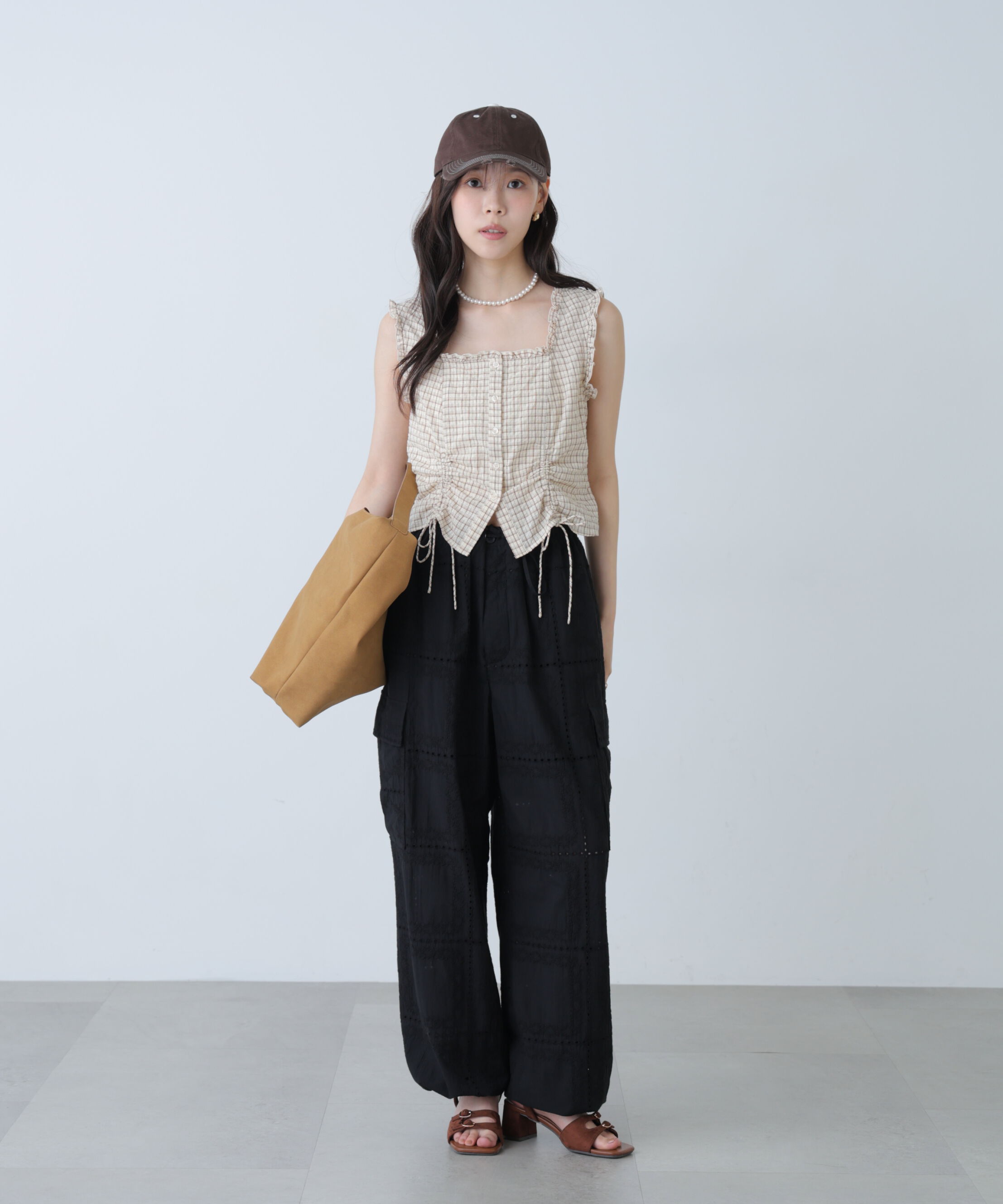  「ドロストノースリーブブラウス」|シャツ・ブラウス|