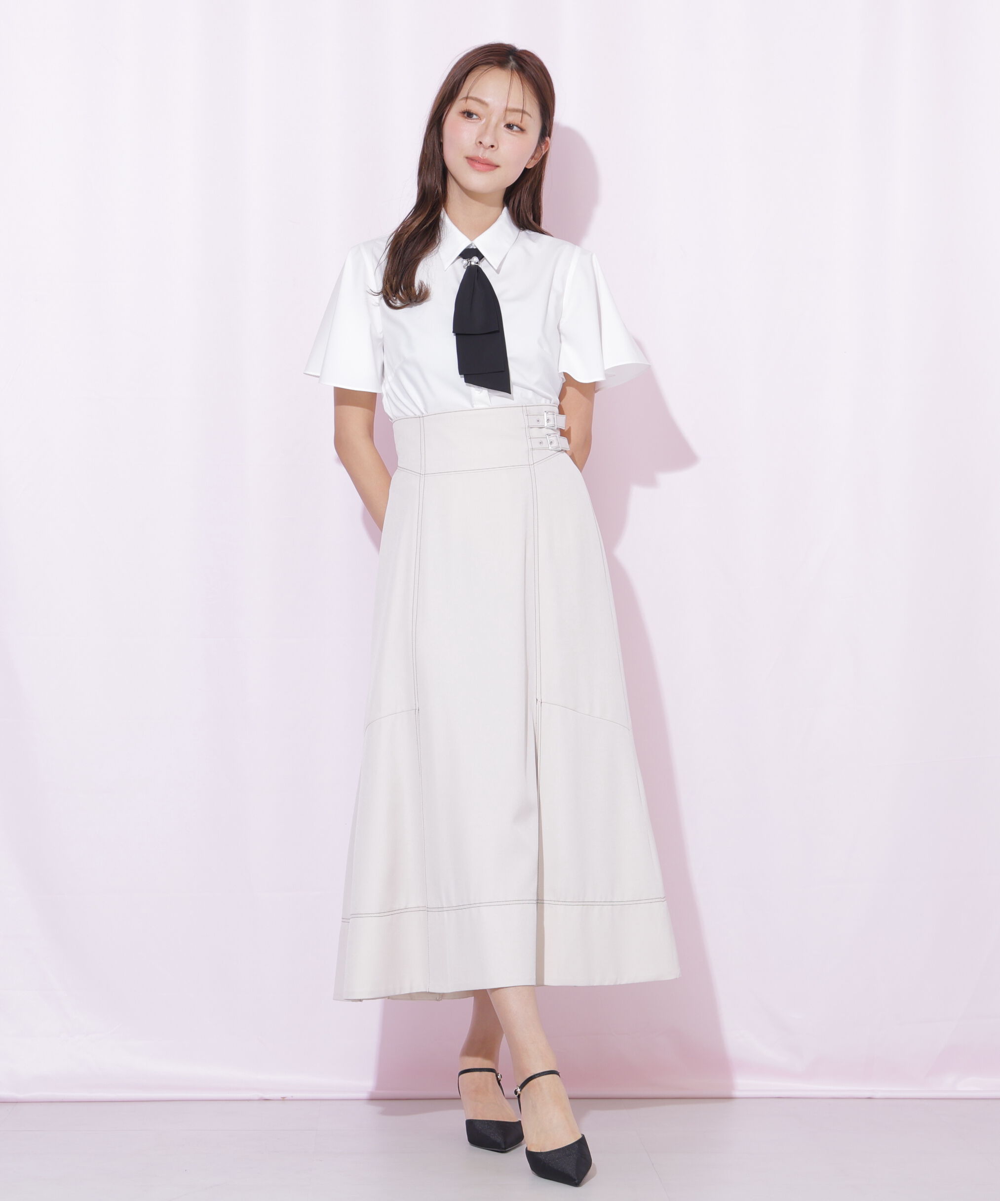  「配色ボウタイブラウス」|シャツ・ブラウス|